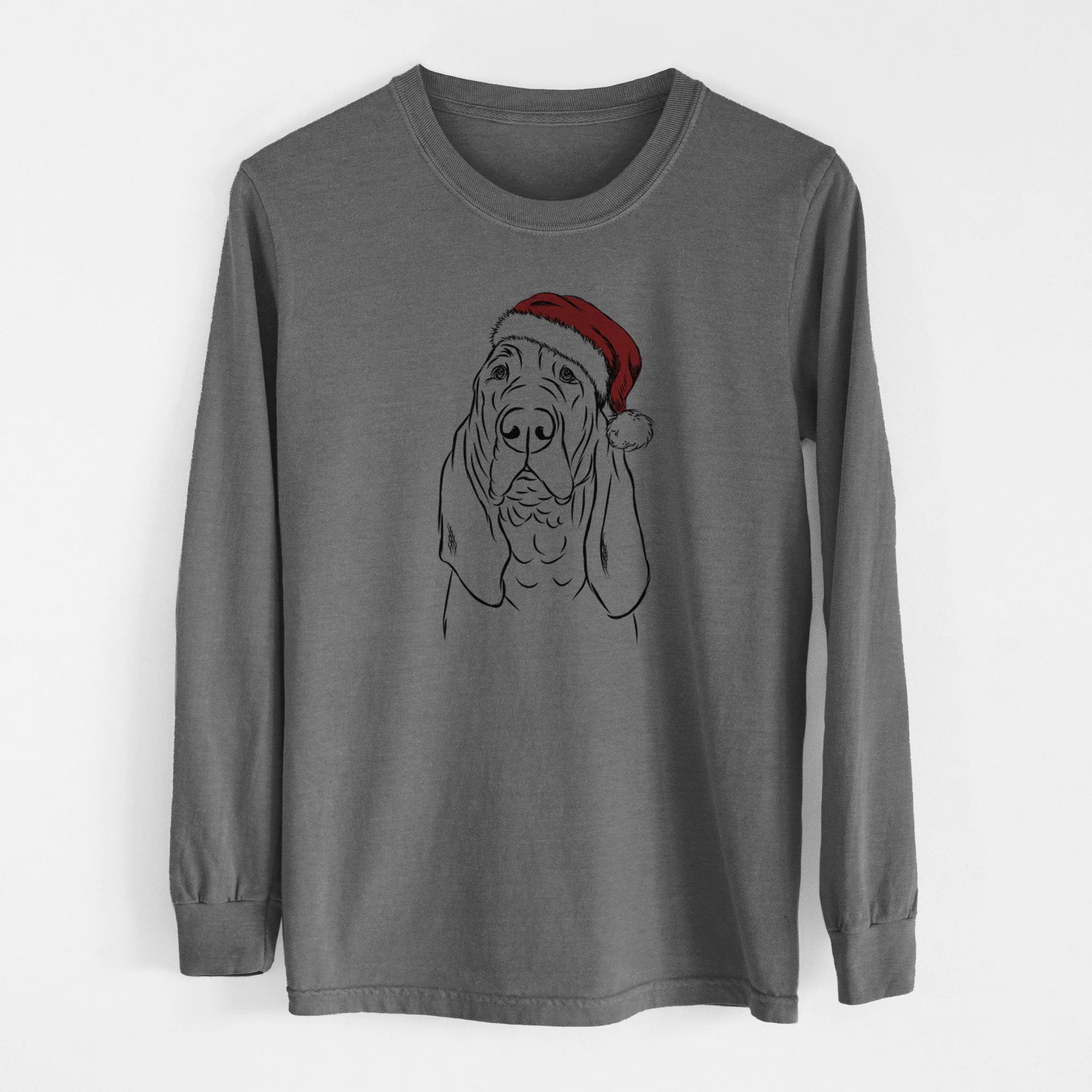Santa Baron the Bloodhound - Men's Heavyweight 100% Cotton Long Sleeve - Image 14