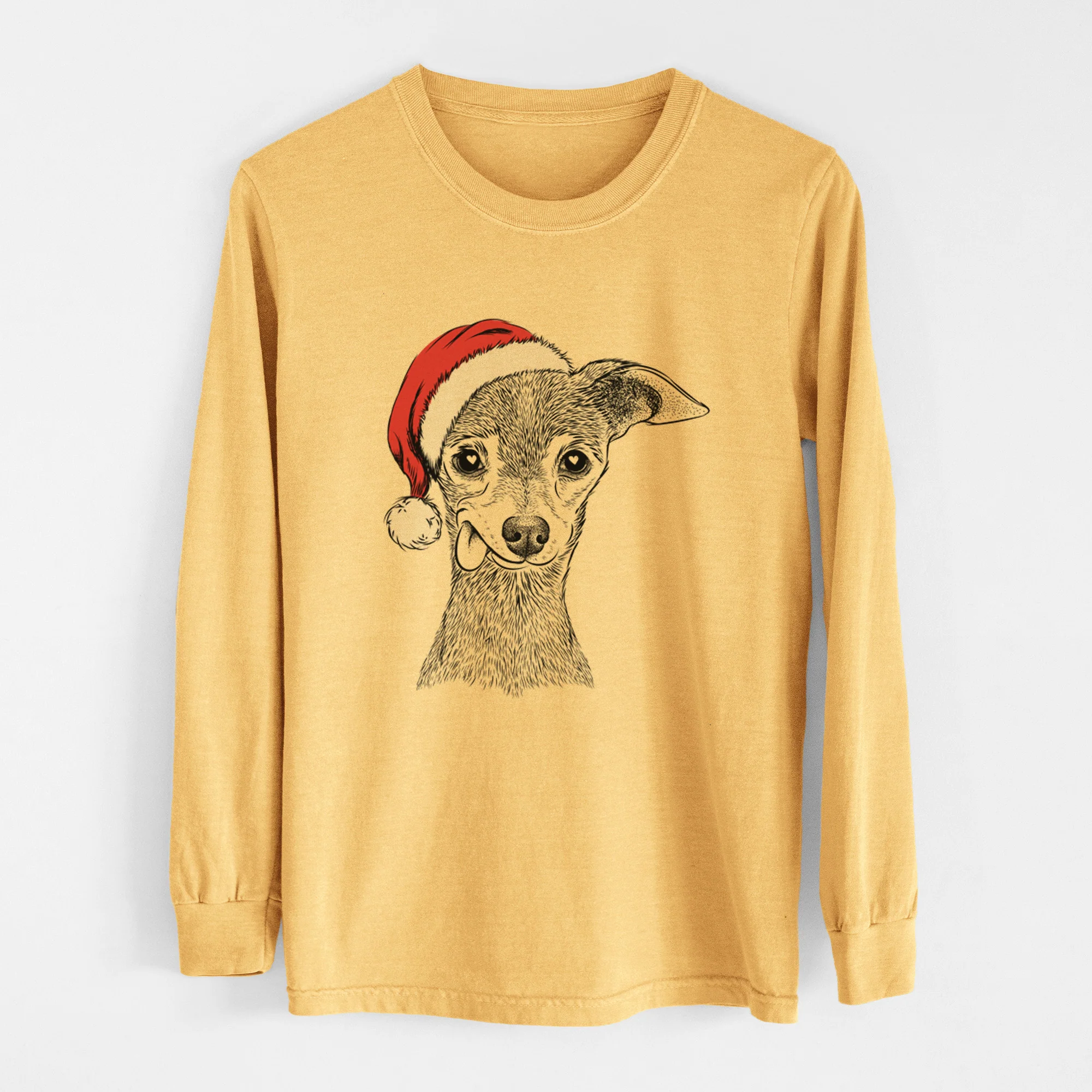 Santa Bebe the Chihuahua - Heavyweight 100% Cotton Long Sleeve - Image 5