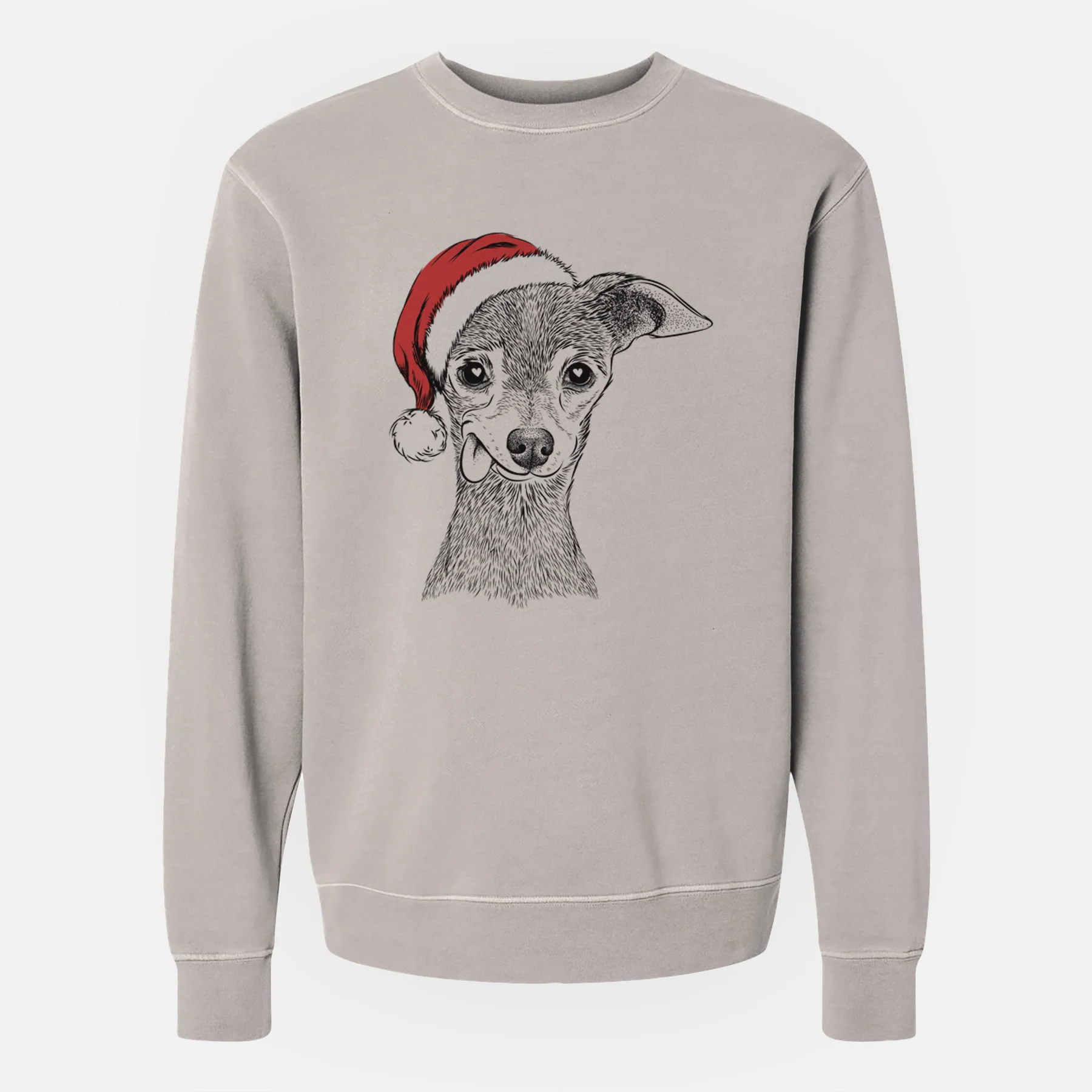 Santa Bebe the Chihuahua - Unisex Pigment Dyed Crew Sweatshirt - Image 4
