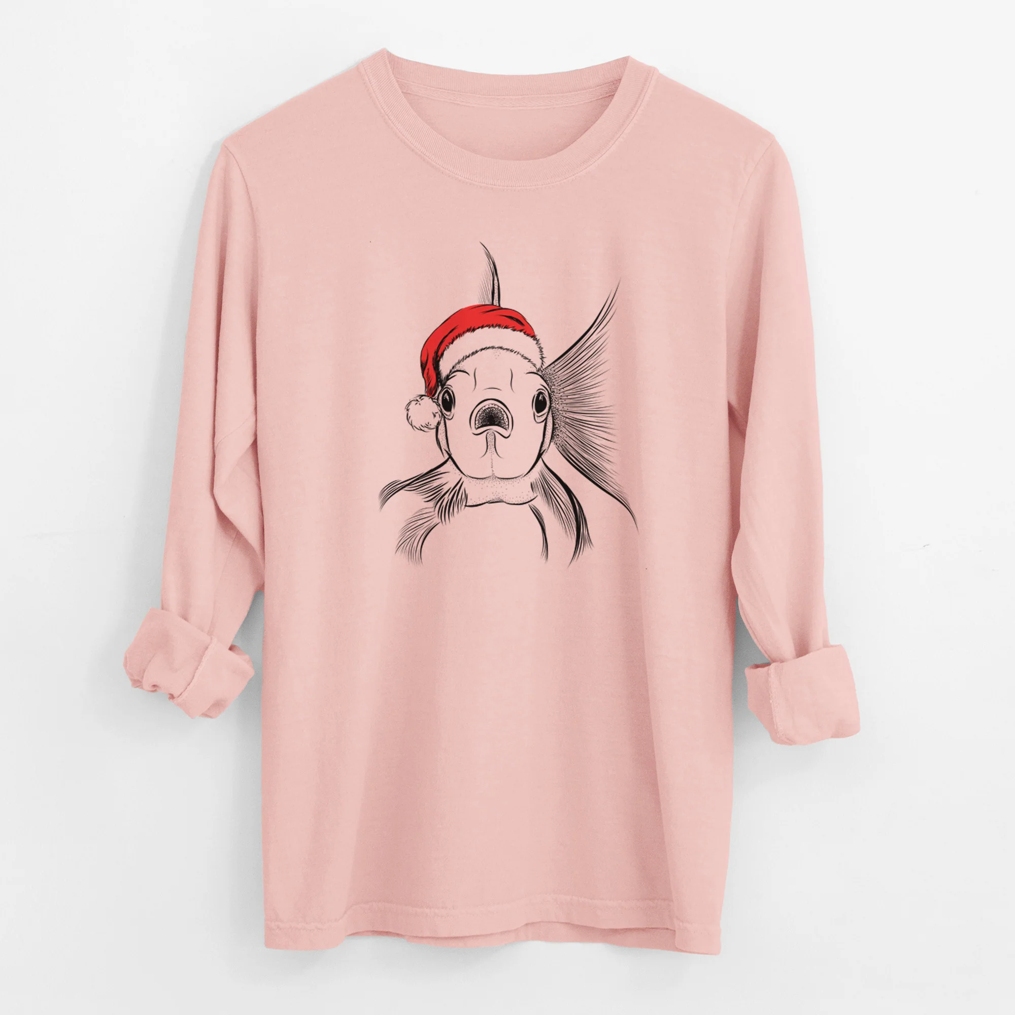 Santa Beefcake the Goldfish - Men's Heavyweight 100% Cotton Long Sleeve - Image 11