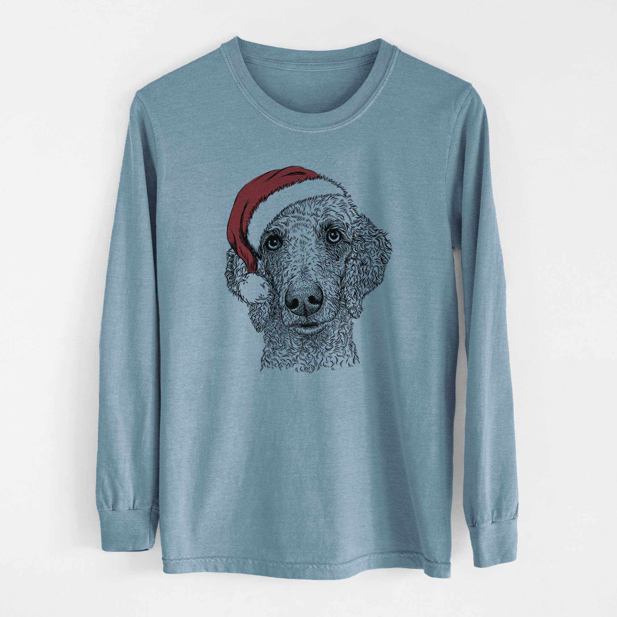 Santa Blossom the Poodle - Men's Heavyweight 100% Cotton Long Sleeve - Image 8