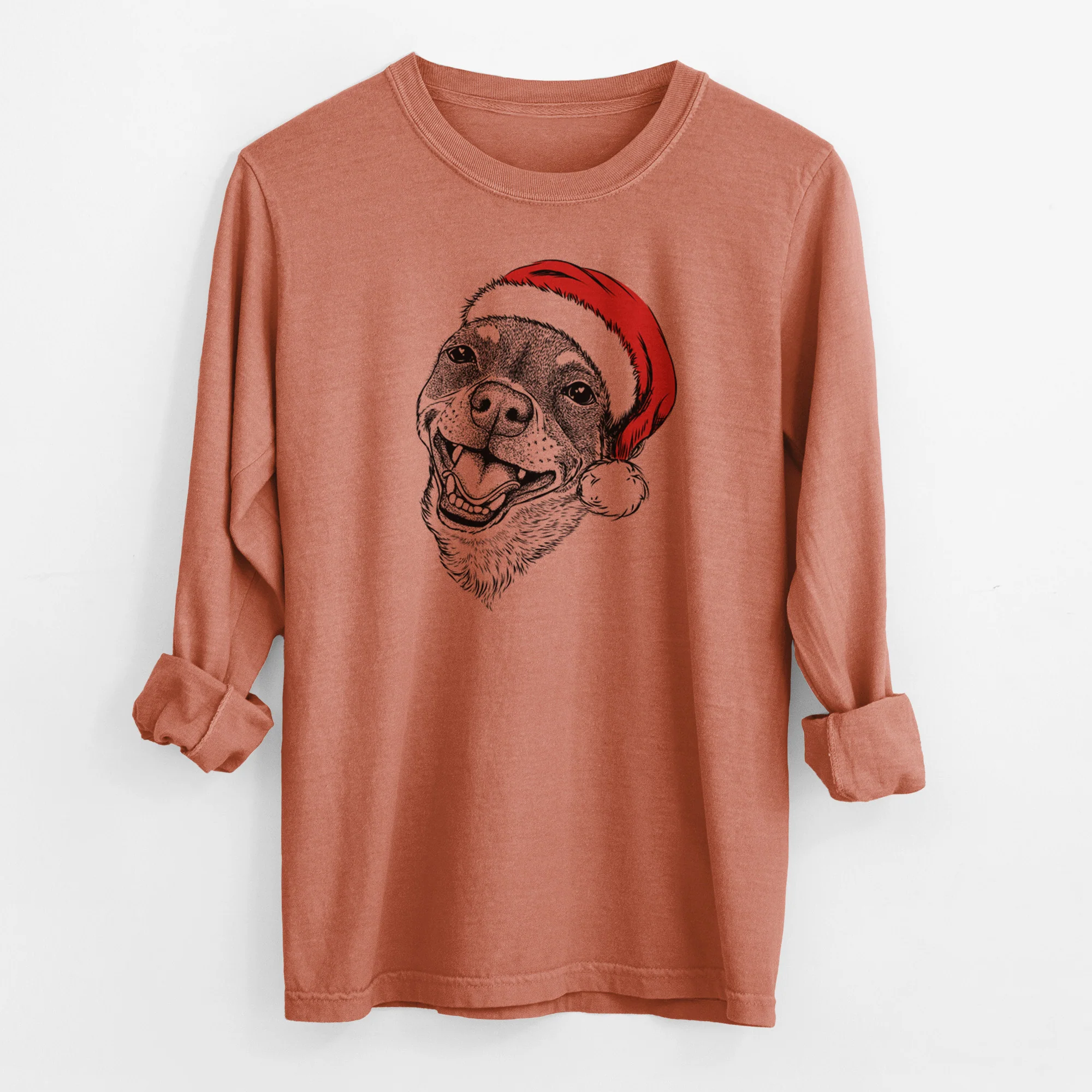 Santa Boss the Chihuahua - Men's Heavyweight 100% Cotton Long Sleeve - Image 13