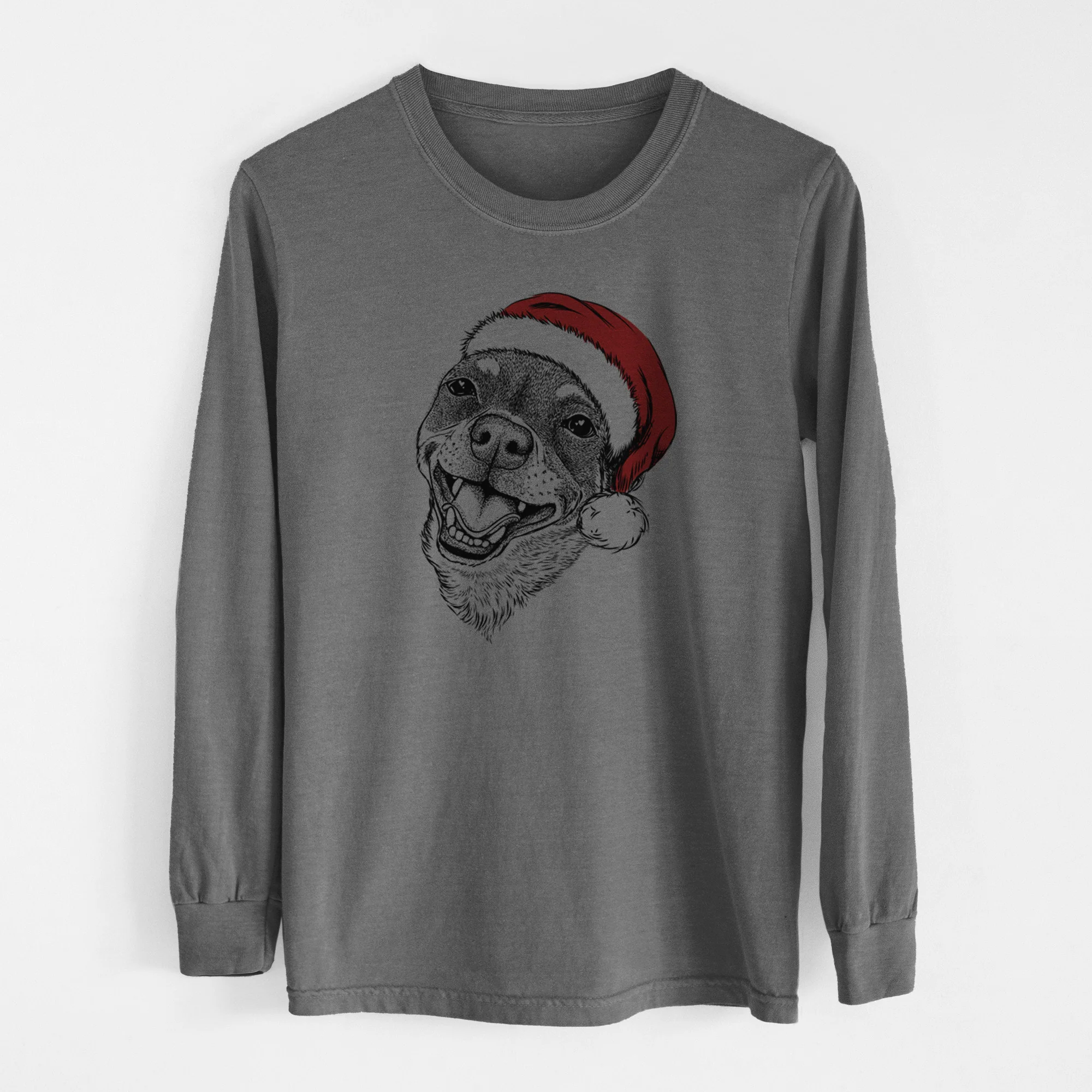 Santa Boss the Chihuahua - Men's Heavyweight 100% Cotton Long Sleeve - Image 14
