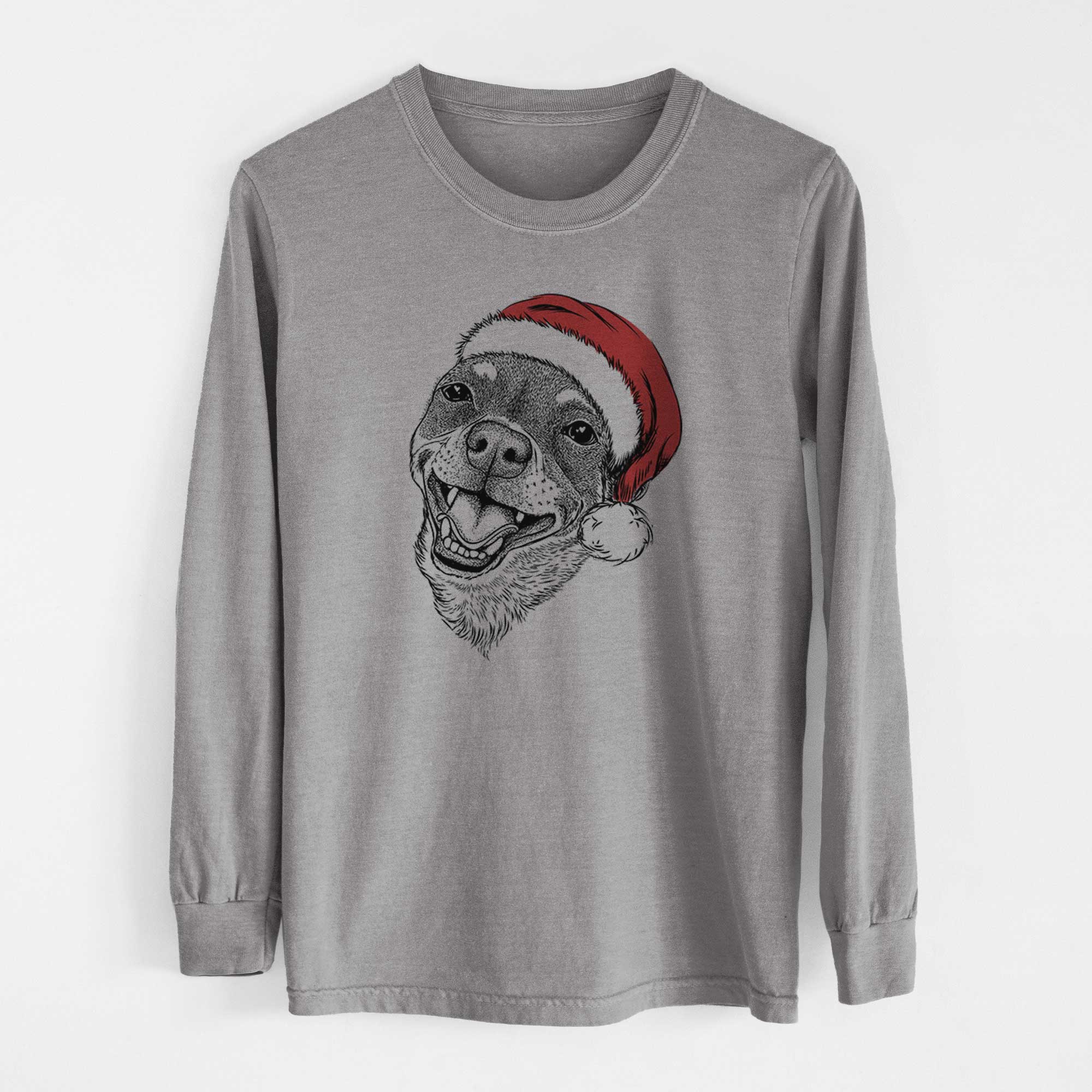 Santa Boss the Chihuahua - Men's Heavyweight 100% Cotton Long Sleeve - Image 7