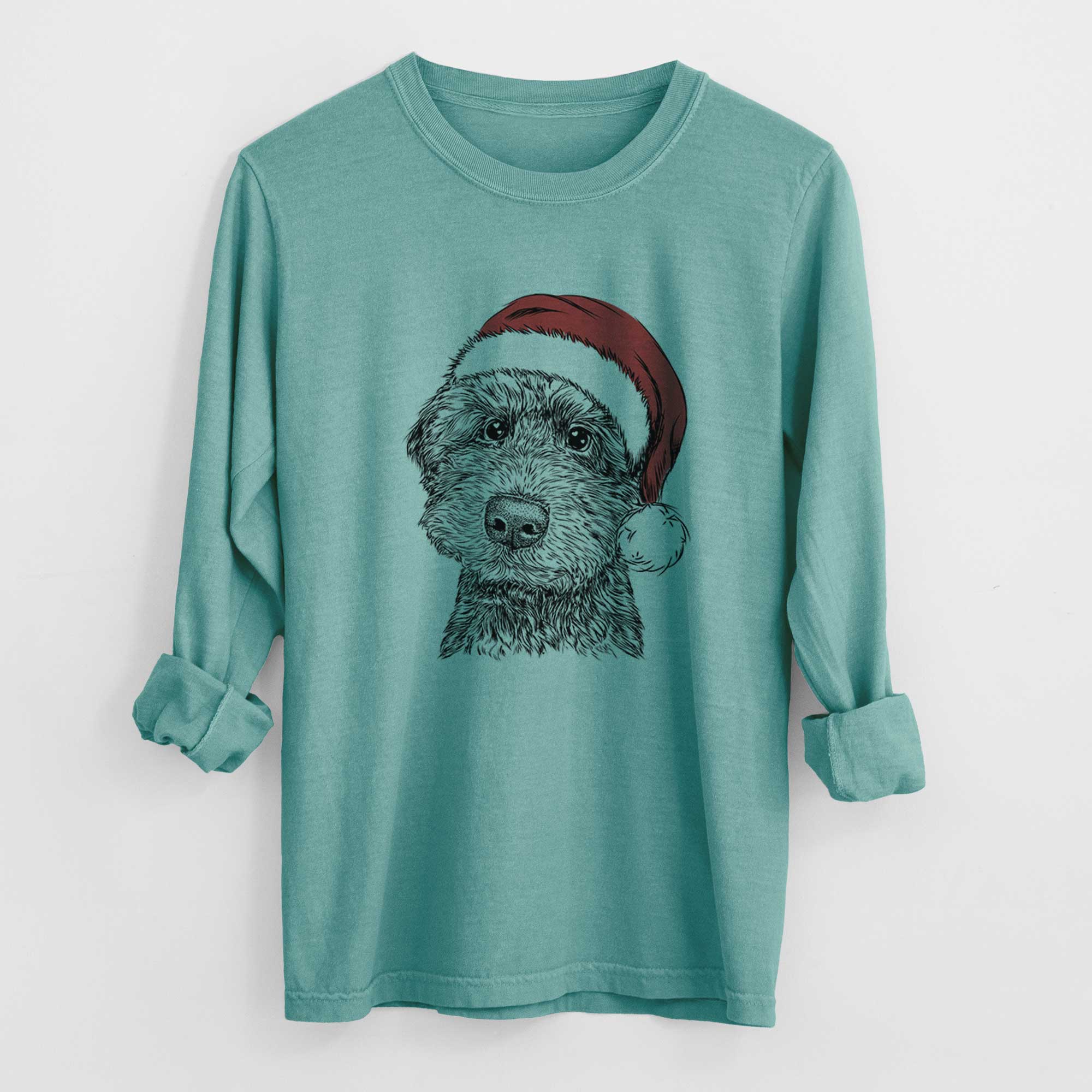 Santa Bowser the Whoodle - Men's Heavyweight 100% Cotton Long Sleeve - Image 9