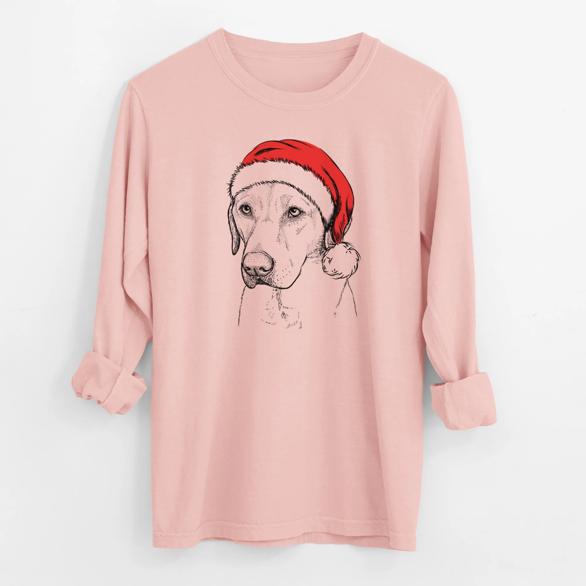Santa Braxton the Yellow Lab - Men's Heavyweight 100% Cotton Long Sleeve - Image 11