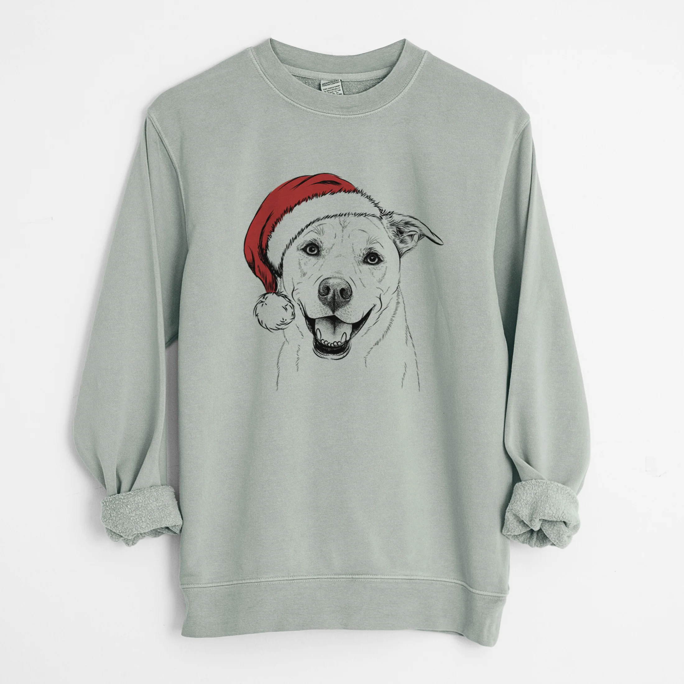 Santa Carl the Mixed Breed - Unisex Pigment Dyed Crew Sweatshirt - Image 9