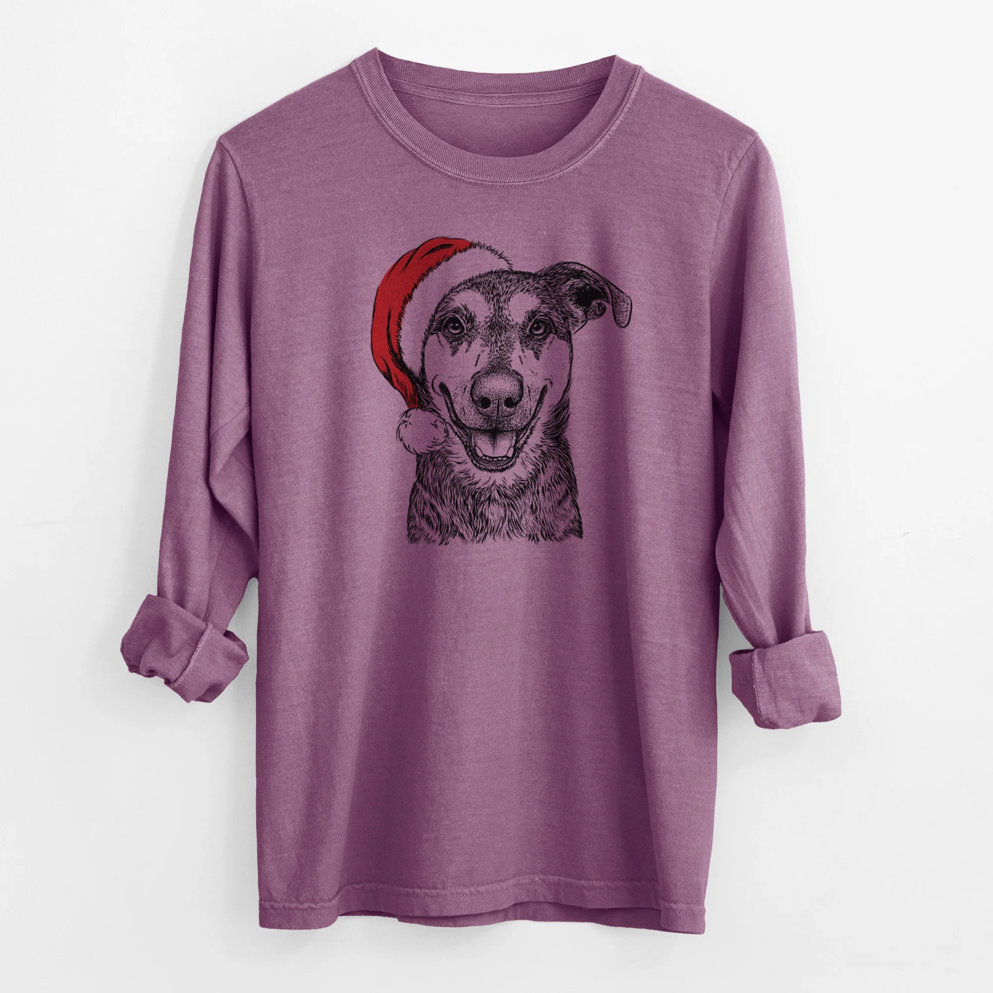 Santa Case the Mixed Breed - Men's Heavyweight 100% Cotton Long Sleeve - Image 10