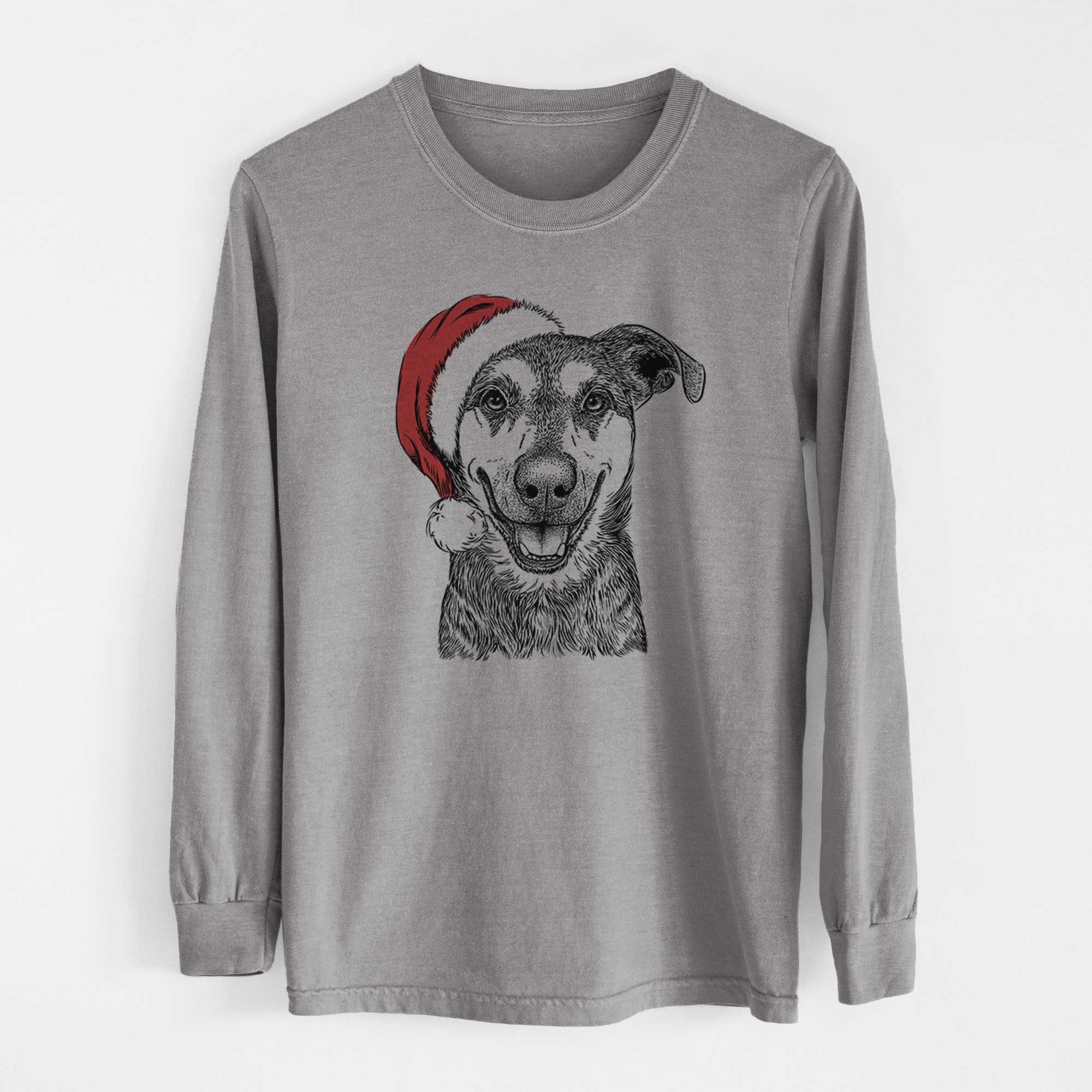 Santa Case the Mixed Breed - Men's Heavyweight 100% Cotton Long Sleeve - Image 7