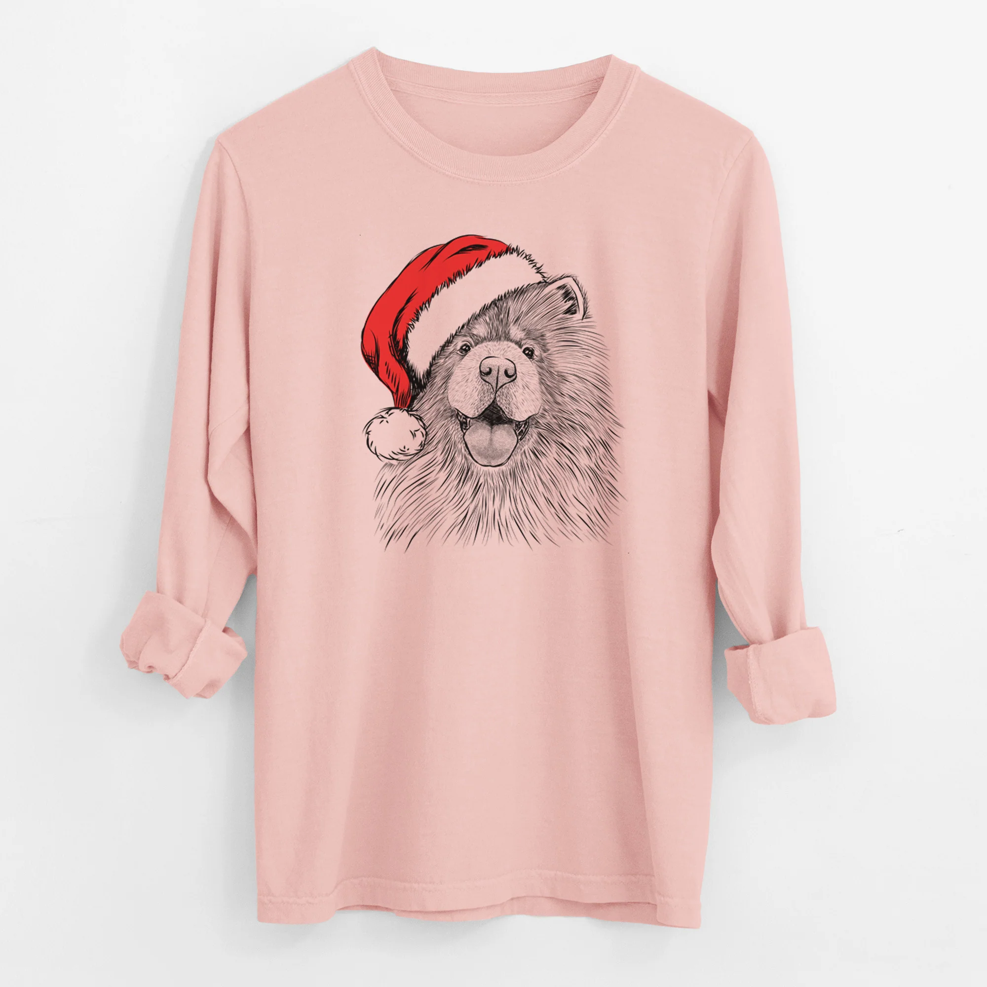Santa Charming Charlie the Chow Chow - Men's Heavyweight 100% Cotton Long Sleeve - Image 11