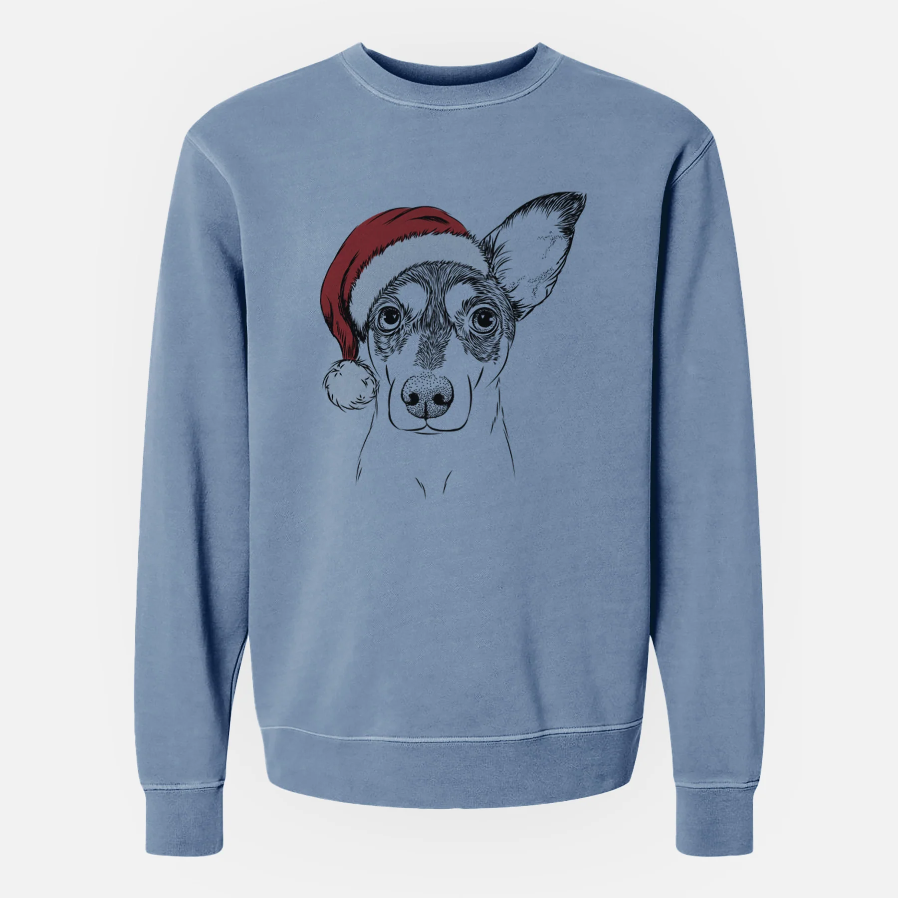 Santa Chloe the Doxie Mix - Unisex Pigment Dyed Crew Sweatshirt - Image 8