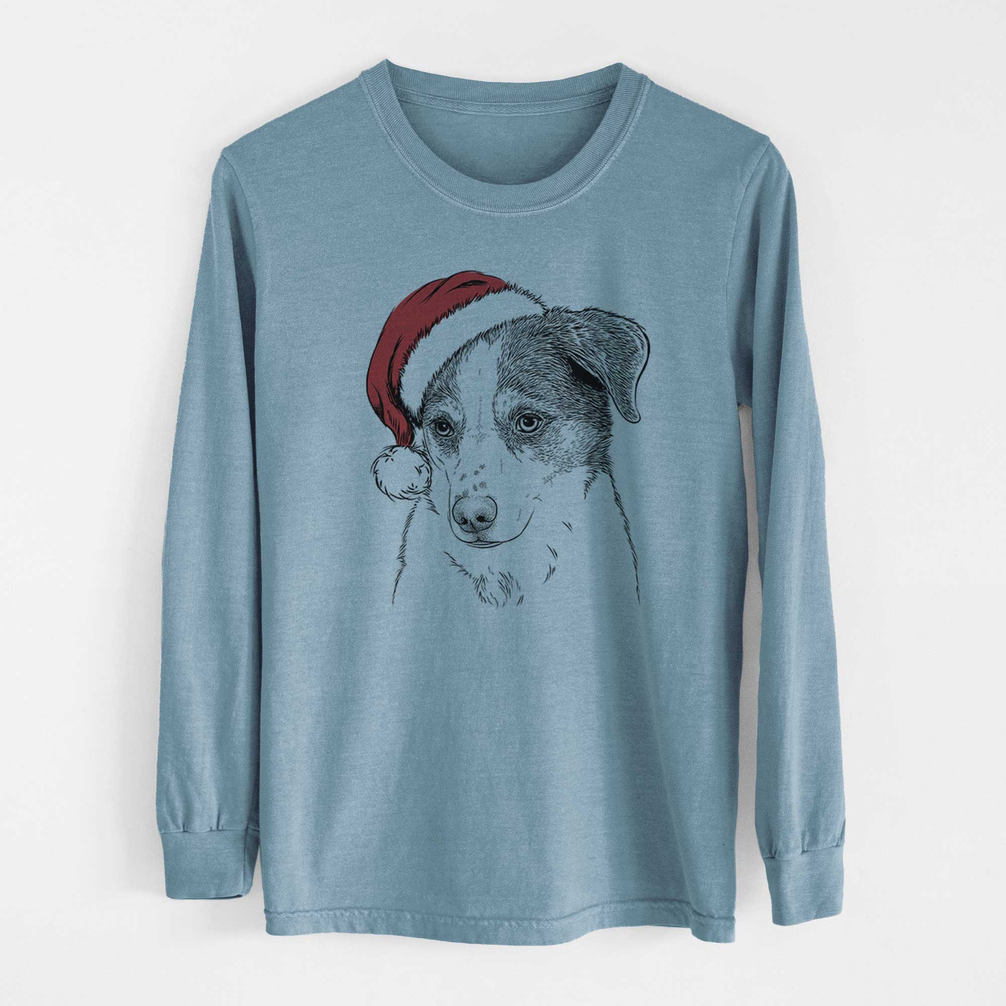 Santa Coco the Beagle Mix - Men's Heavyweight 100% Cotton Long Sleeve - Image 8