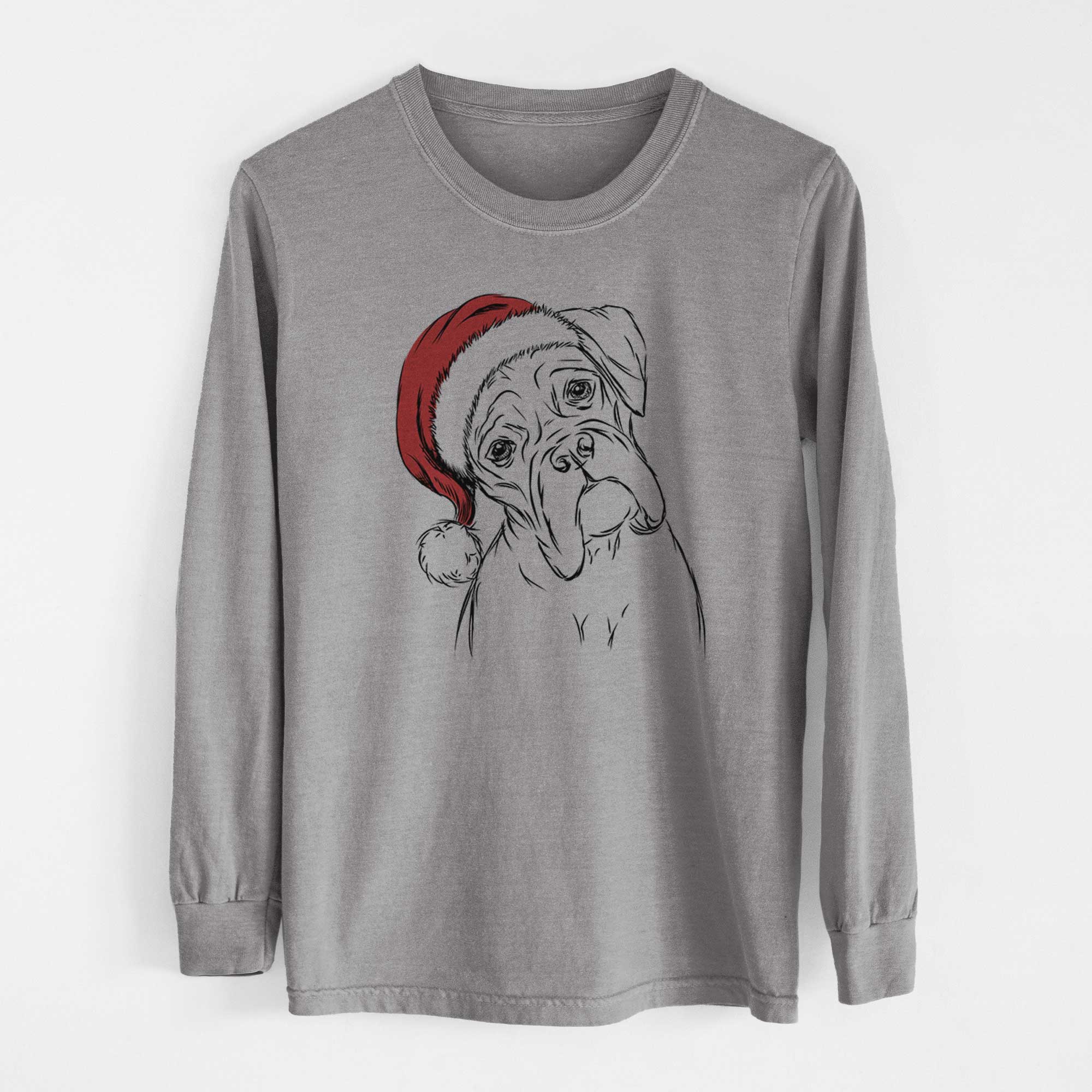 Santa Cooper the Boxer - Men's Heavyweight 100% Cotton Long Sleeve - Image 7