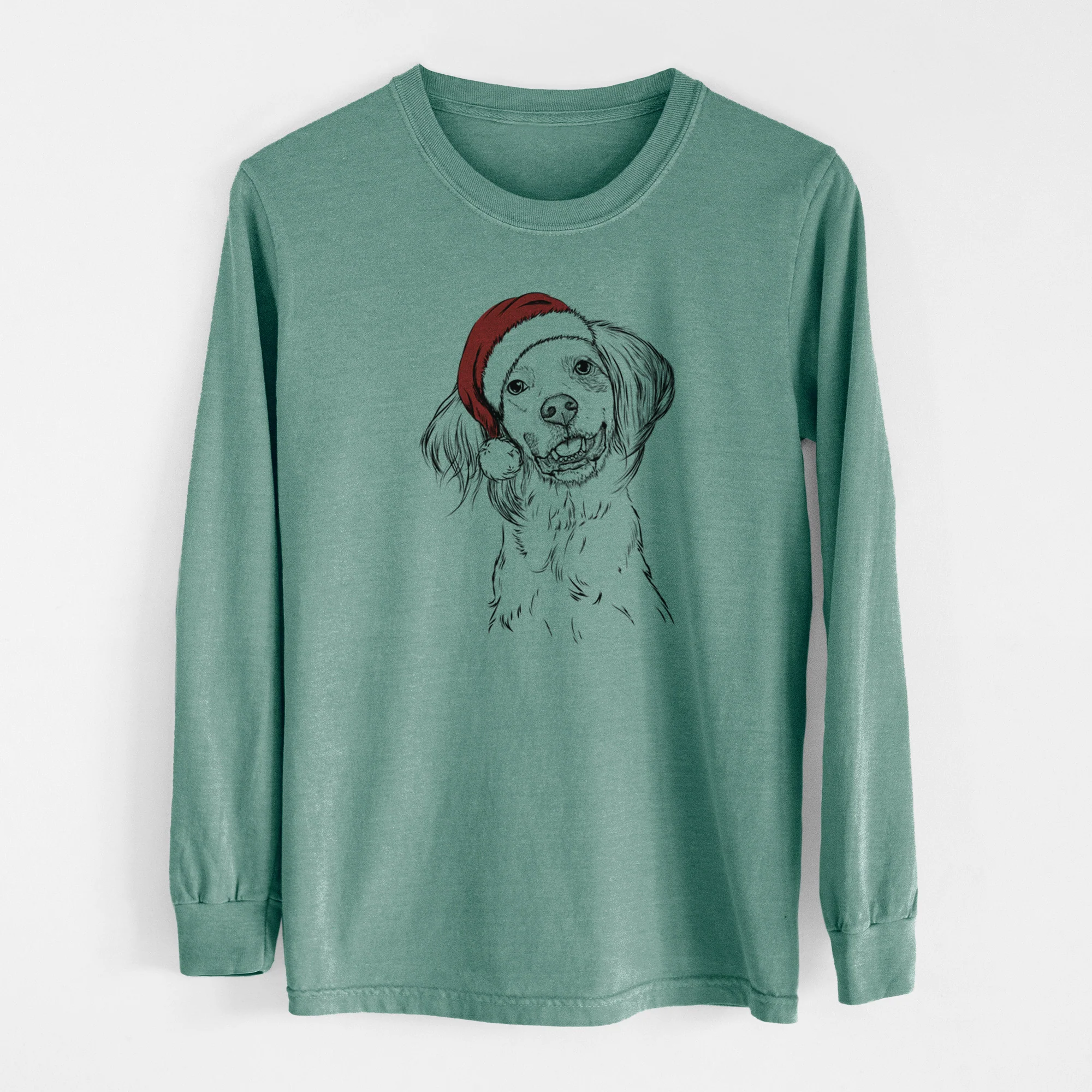 Santa Cooper the English Setter - Men's Heavyweight 100% Cotton Long Sleeve - Image 12