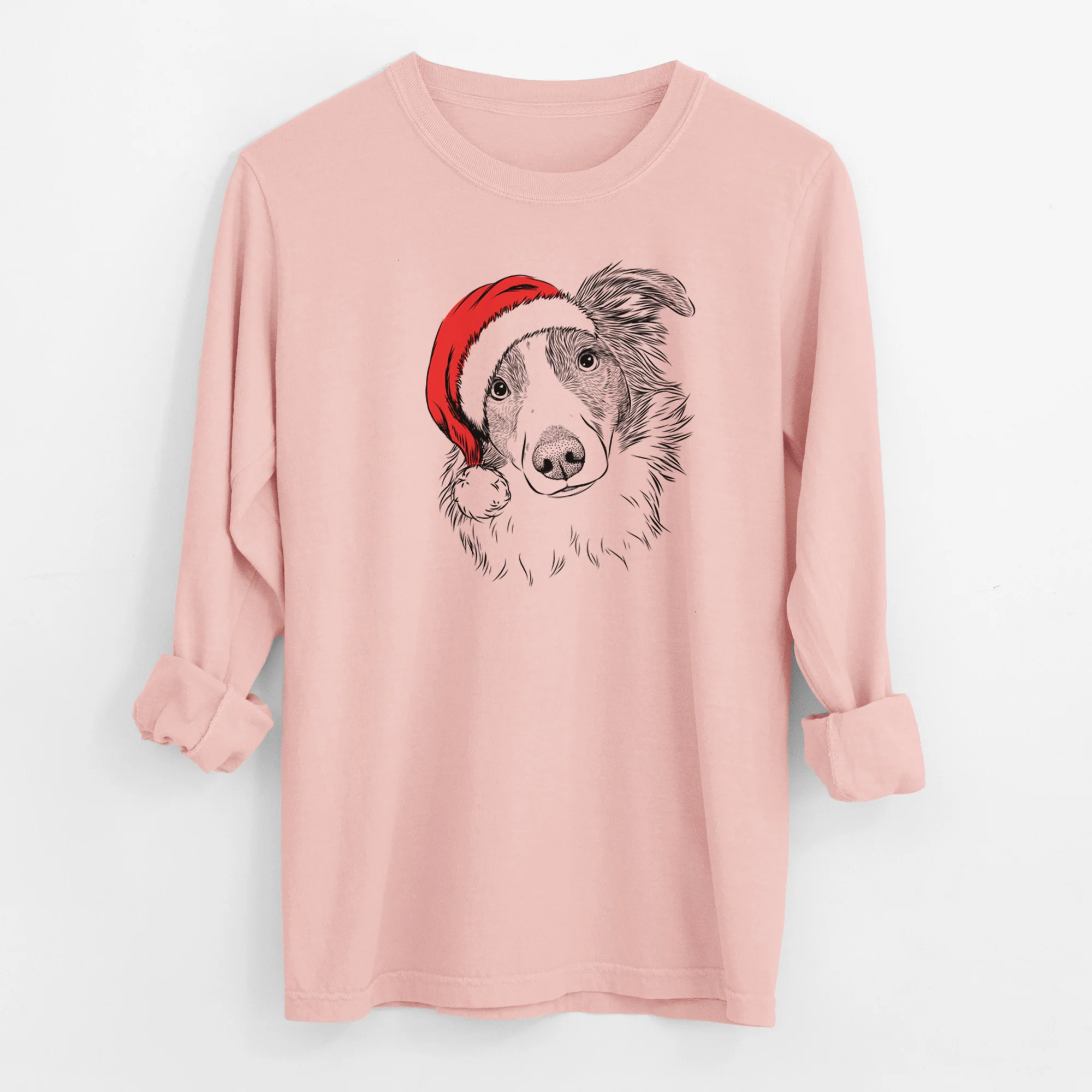 Santa Cyclone the Australian Shepherd - Men's Heavyweight 100% Cotton Long Sleeve - Image 11