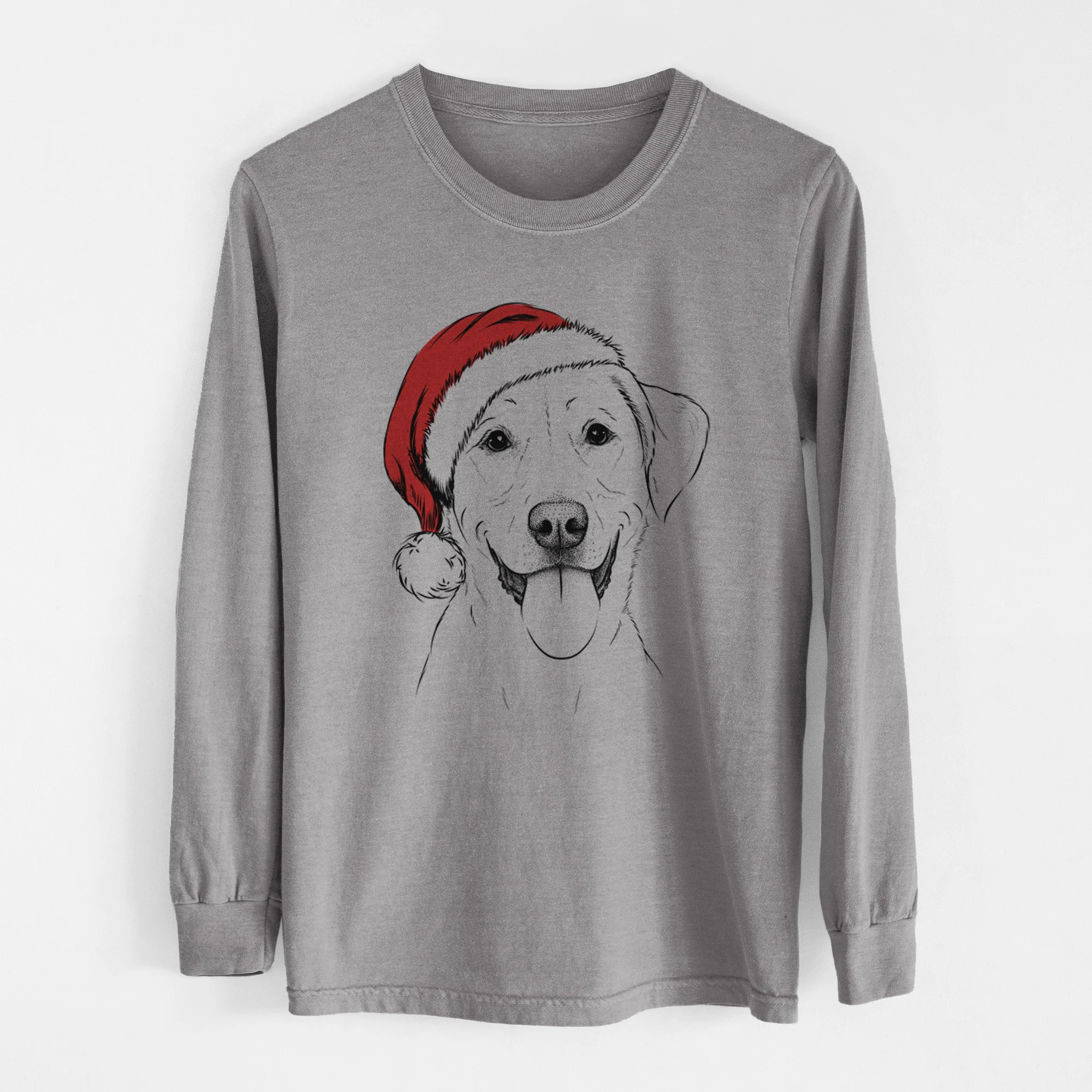 Santa Daisy the Labrador Retriever - Men's Heavyweight 100% Cotton Long Sleeve - Image 7