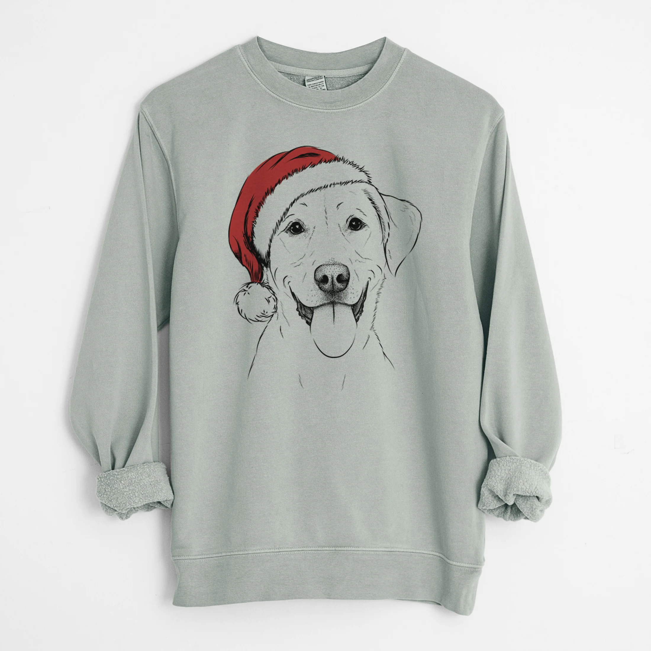 Santa Daisy the Labrador Retriever - Unisex Pigment Dyed Crew Sweatshirt - Image 7