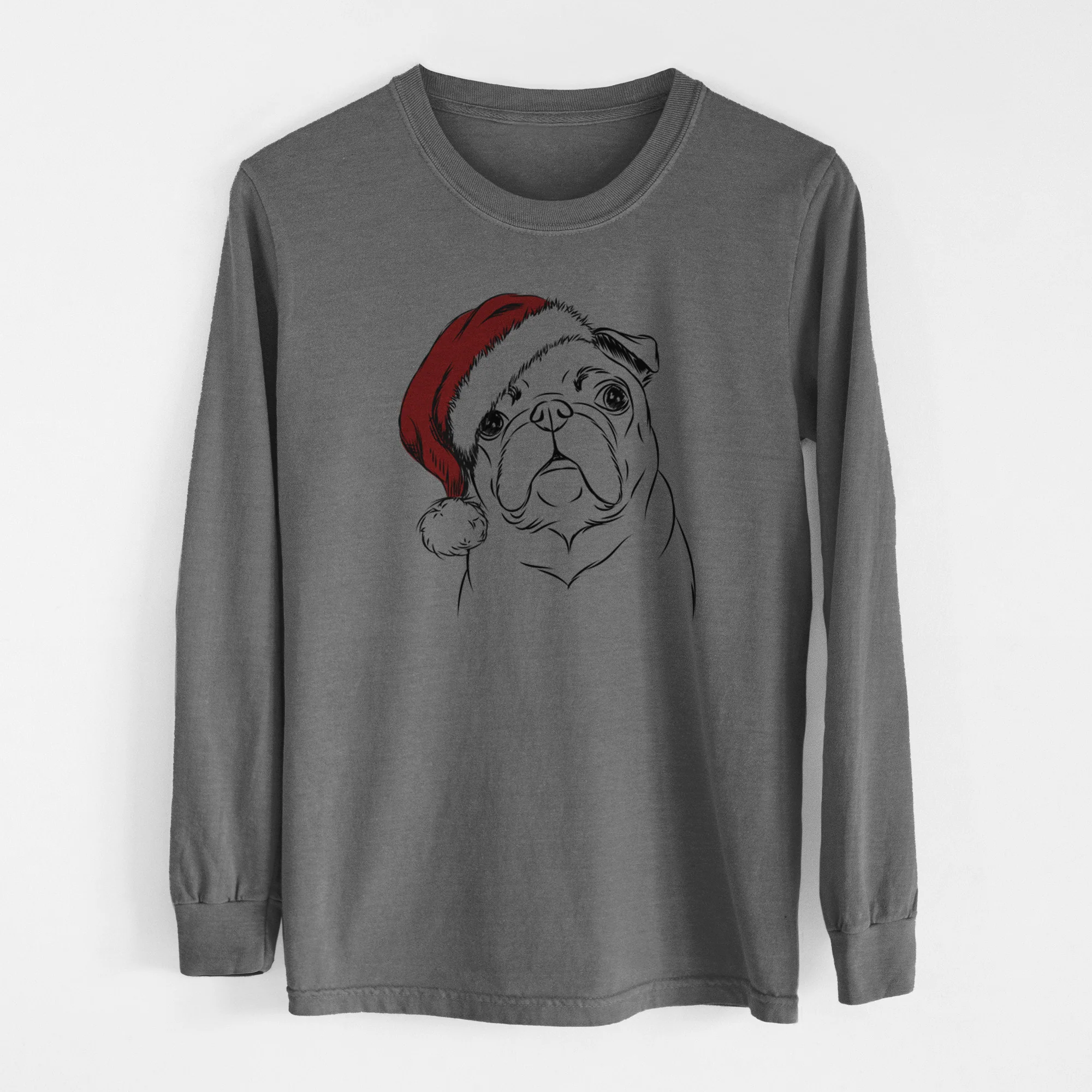 Santa Darling Chloe the Pug - Men's Heavyweight 100% Cotton Long Sleeve - Image 14
