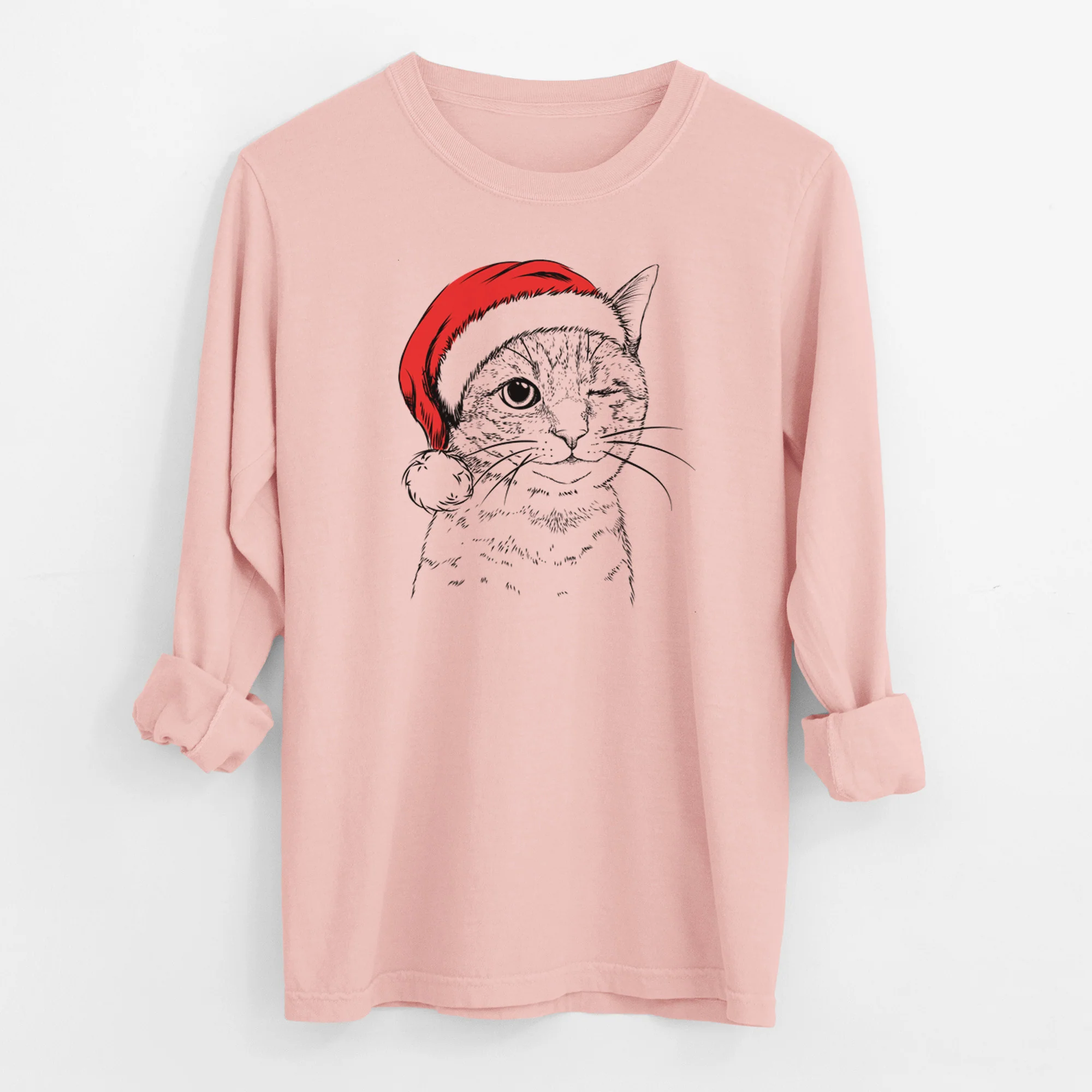 Santa Dexter the Domestic Shorthair - Men's Heavyweight 100% Cotton Long Sleeve - Image 11