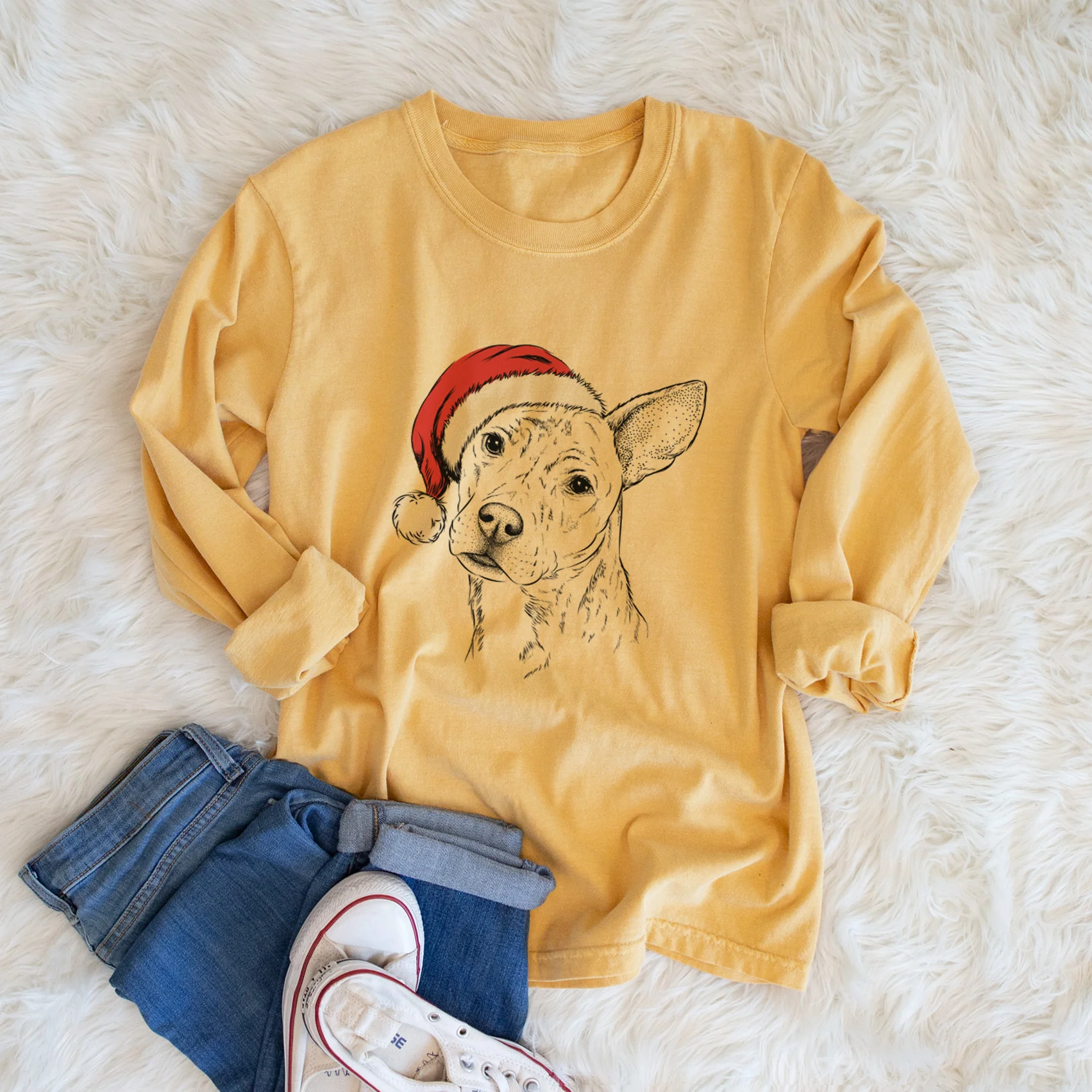 Santa Diesel the Mixed Breed - Heavyweight 100% Cotton Long Sleeve - Image 5