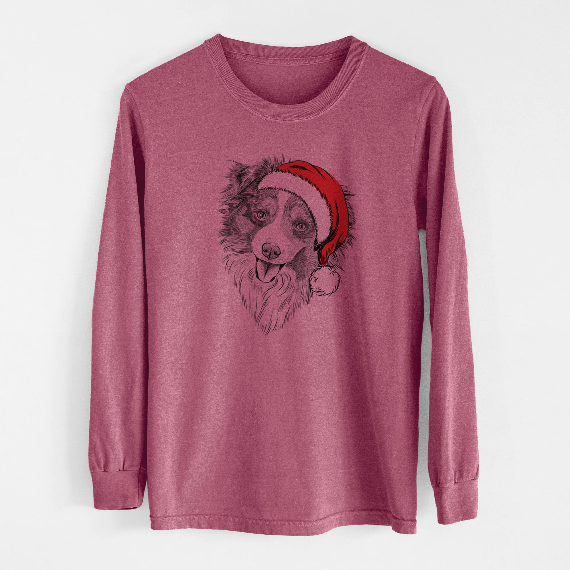 Santa Doc the Mini Aussie - Men's Heavyweight 100% Cotton Long Sleeve
