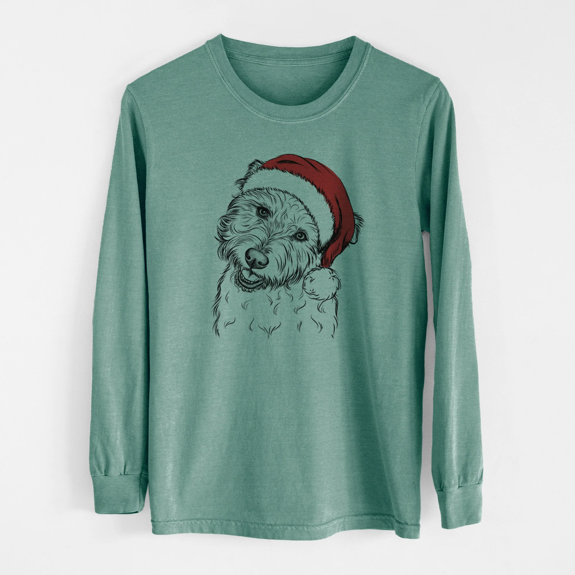 Santa Duffy the Glen of Imaal Terrier - Men's Heavyweight 100% Cotton Long Sleeve - Image 12