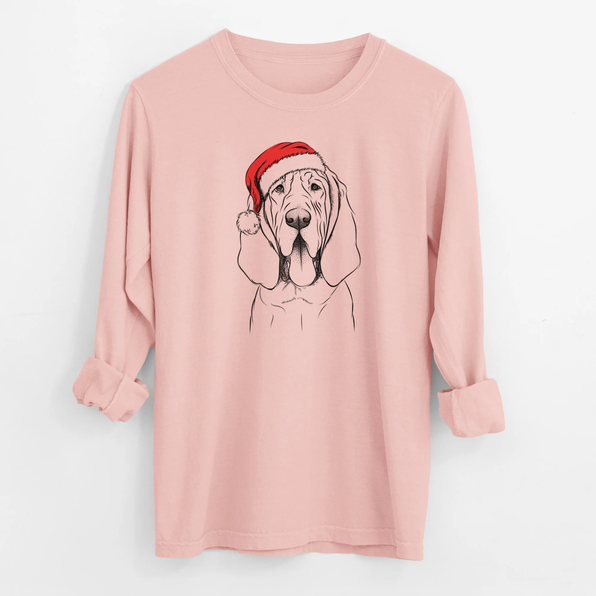 Santa Earl the Bloodhound - Men's Heavyweight 100% Cotton Long Sleeve - Image 11