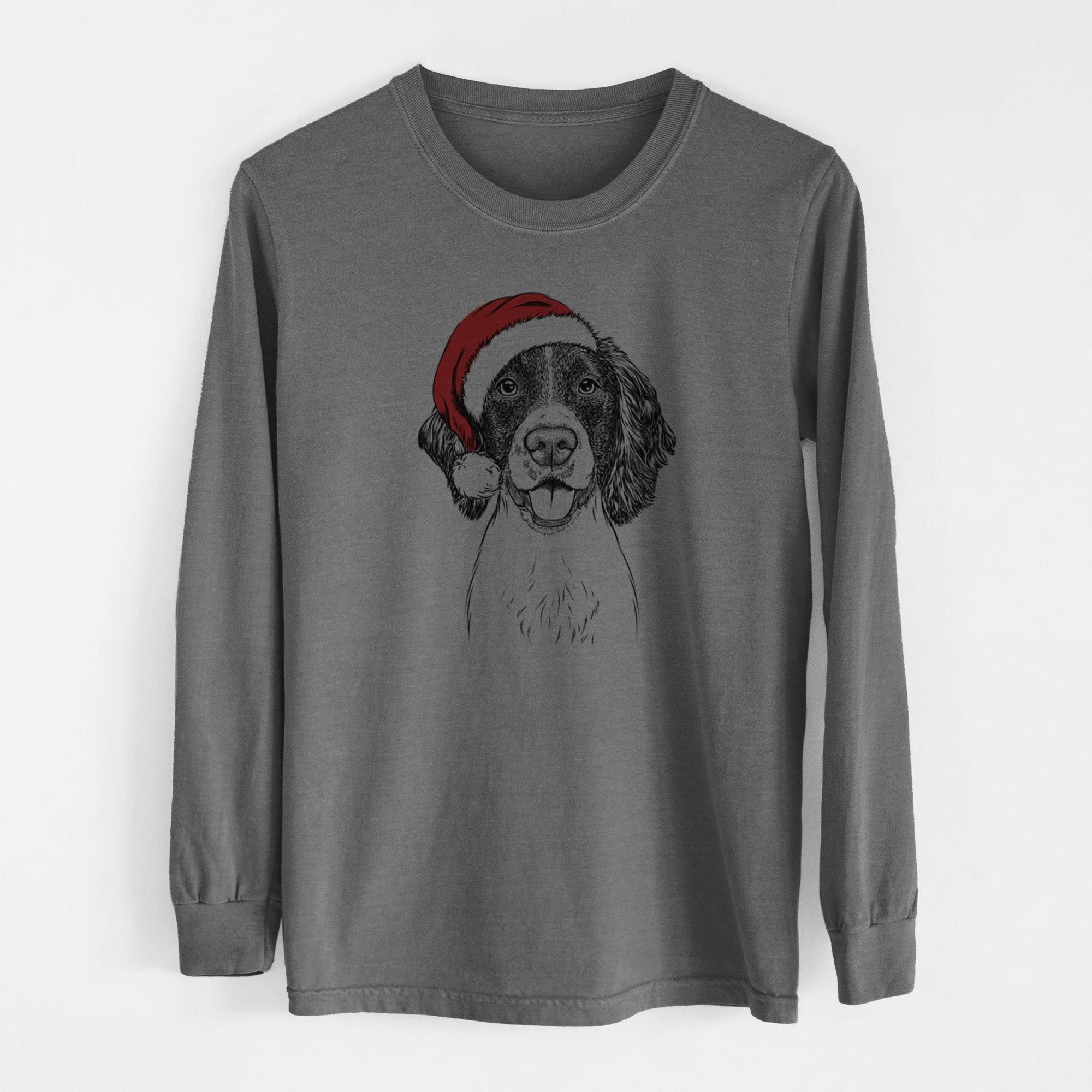 Santa Ever the English Springer Spaniel - Men's Heavyweight 100% Cotton Long Sleeve - Image 14