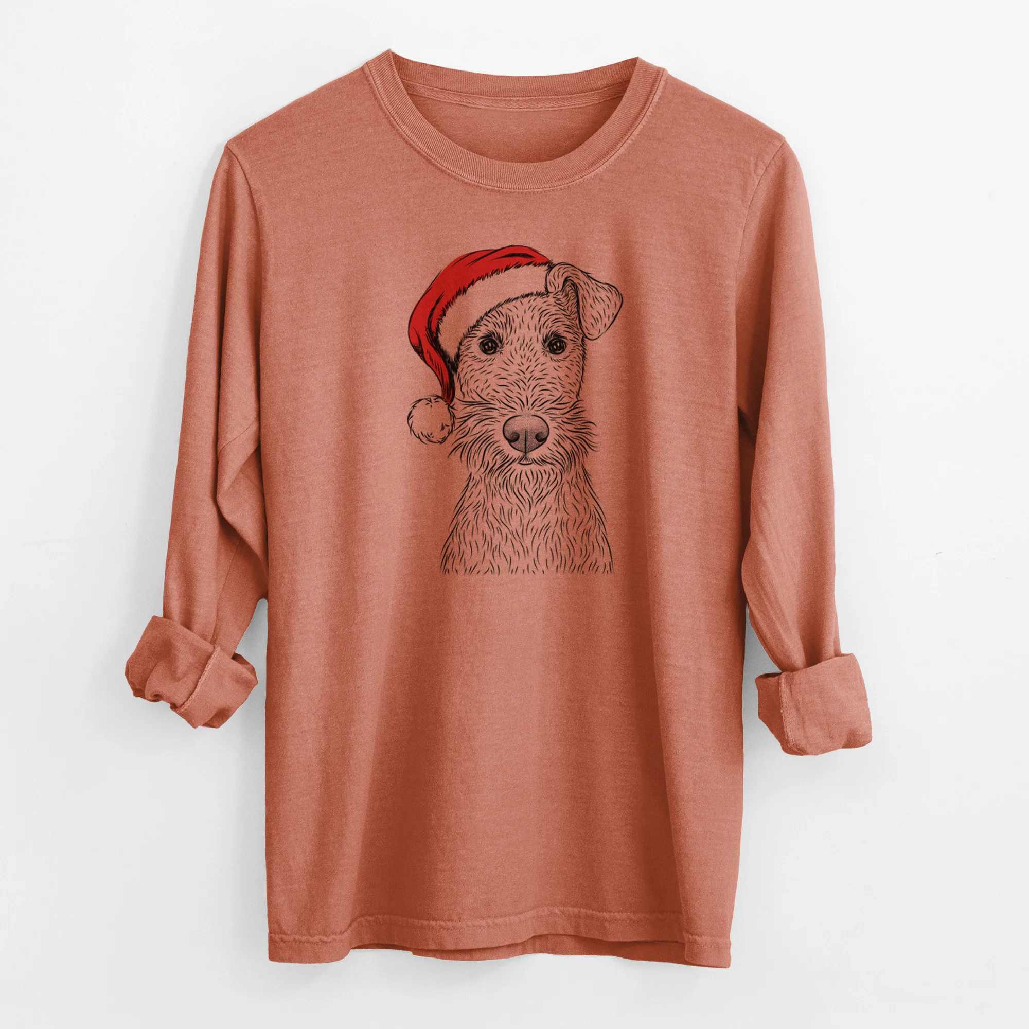 Santa Fitz the Wire Fox Terrier - Men's Heavyweight 100% Cotton Long Sleeve - Image 13