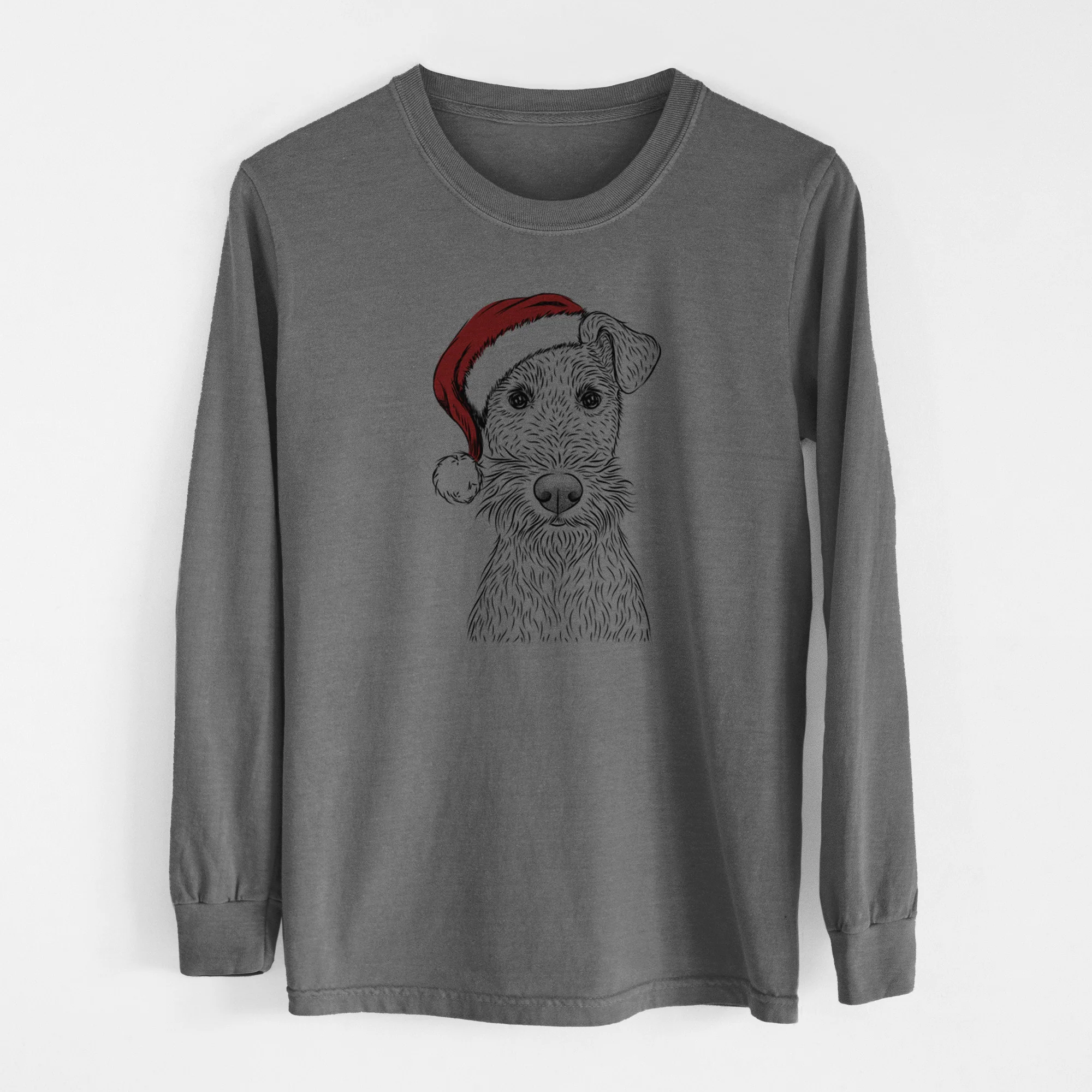 Santa Fitz the Wire Fox Terrier - Men's Heavyweight 100% Cotton Long Sleeve - Image 14