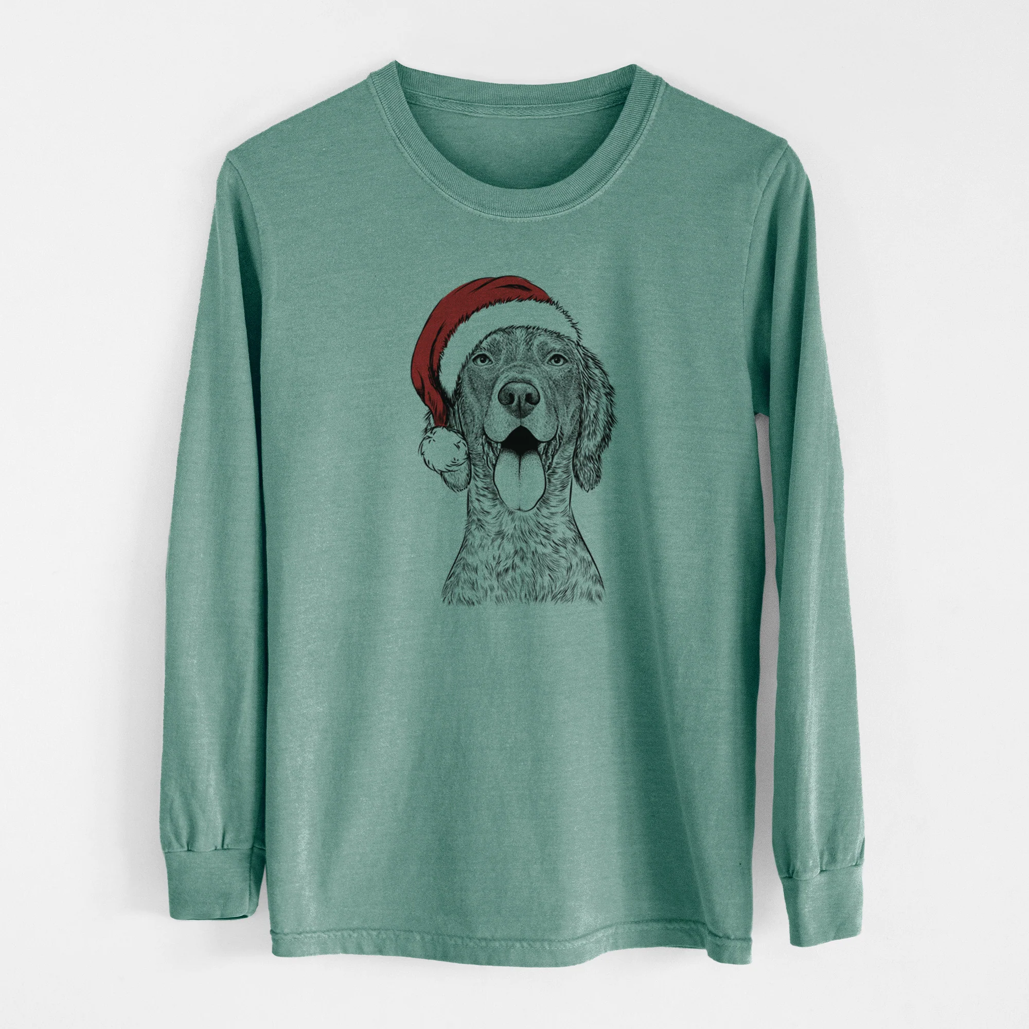 Santa Freddy the English Setter - Men's Heavyweight 100% Cotton Long Sleeve - Image 11