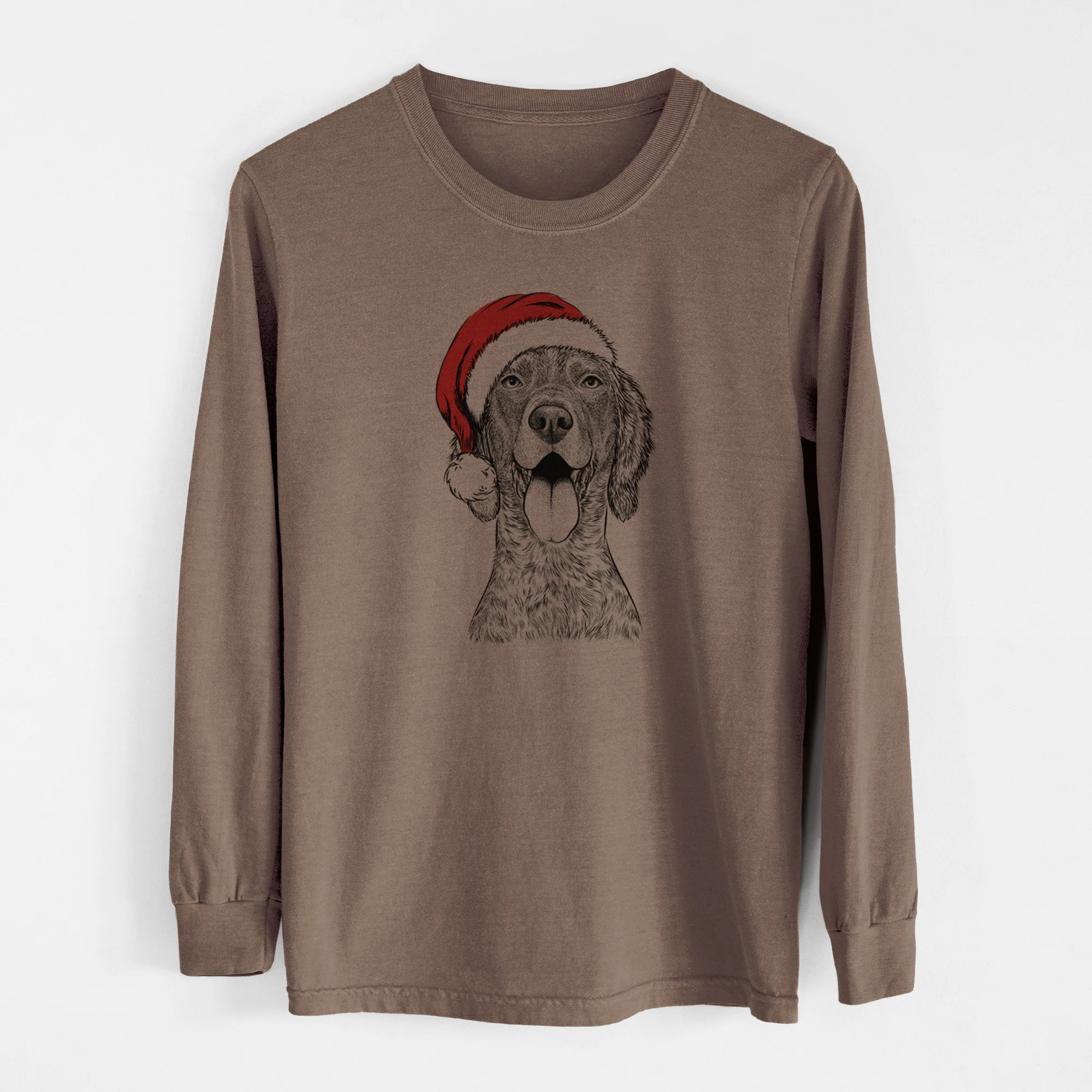 Santa Freddy the English Setter - Men's Heavyweight 100% Cotton Long Sleeve - Image 13