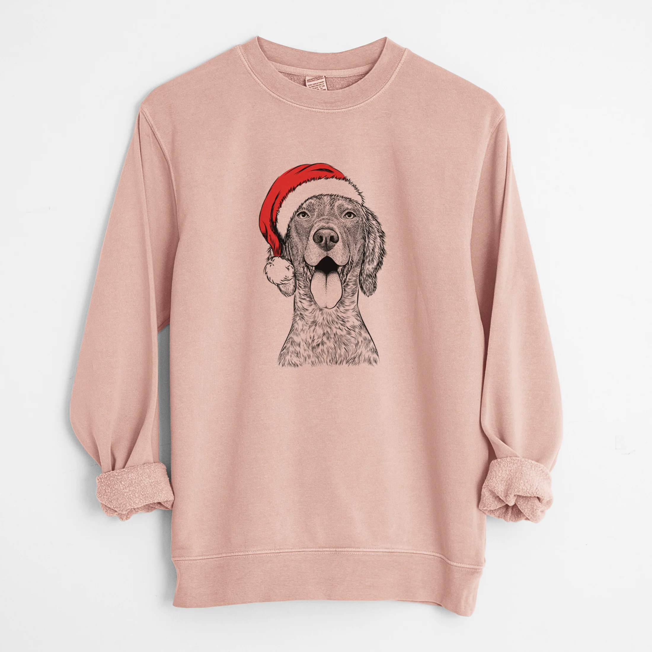 Santa Freddy the English Setter - Unisex Pigment Dyed Crew Sweatshirt - Image 7