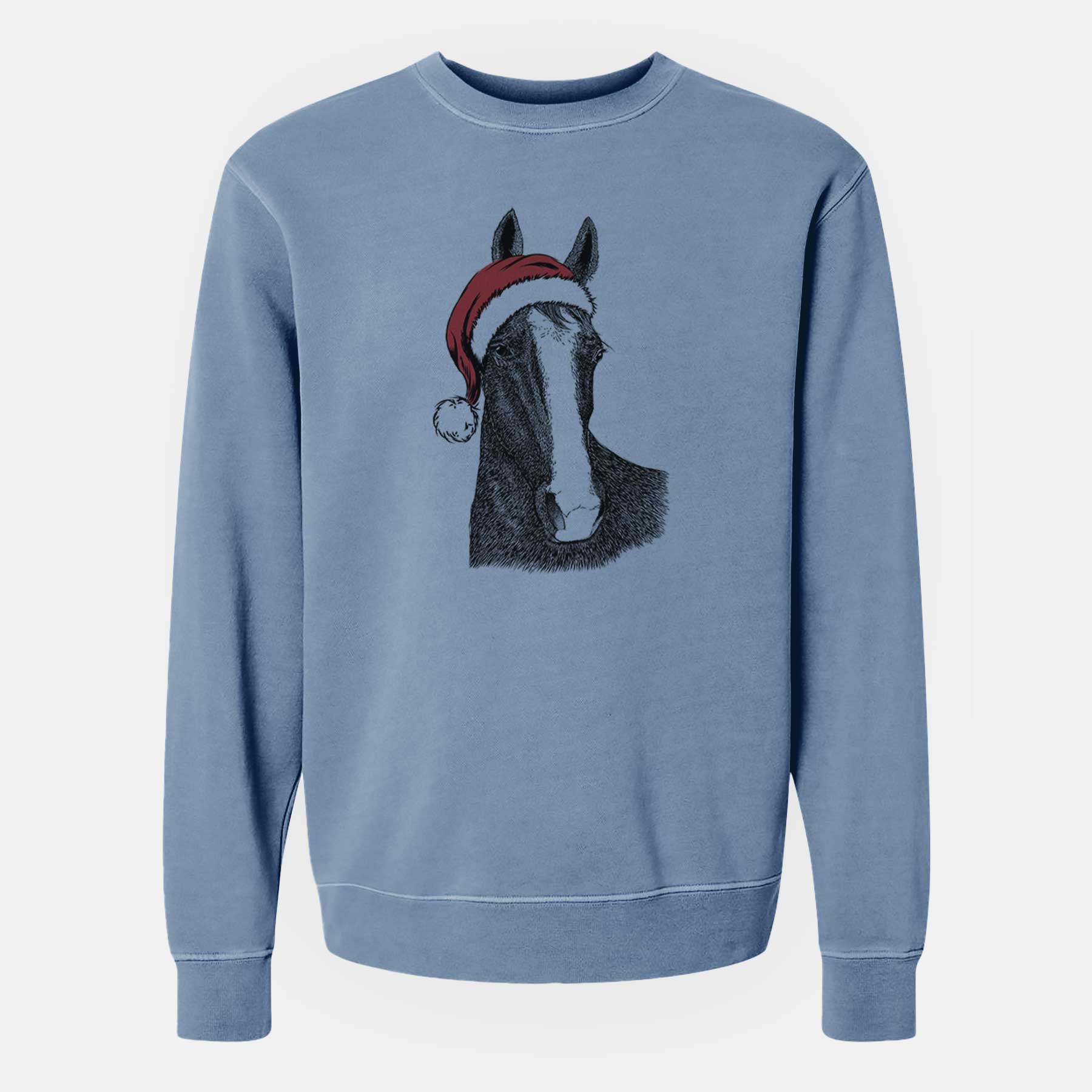 Santa Gibson the Tennessee Walking Horse - Unisex Pigment Dyed Crew Sweatshirt - Image 6