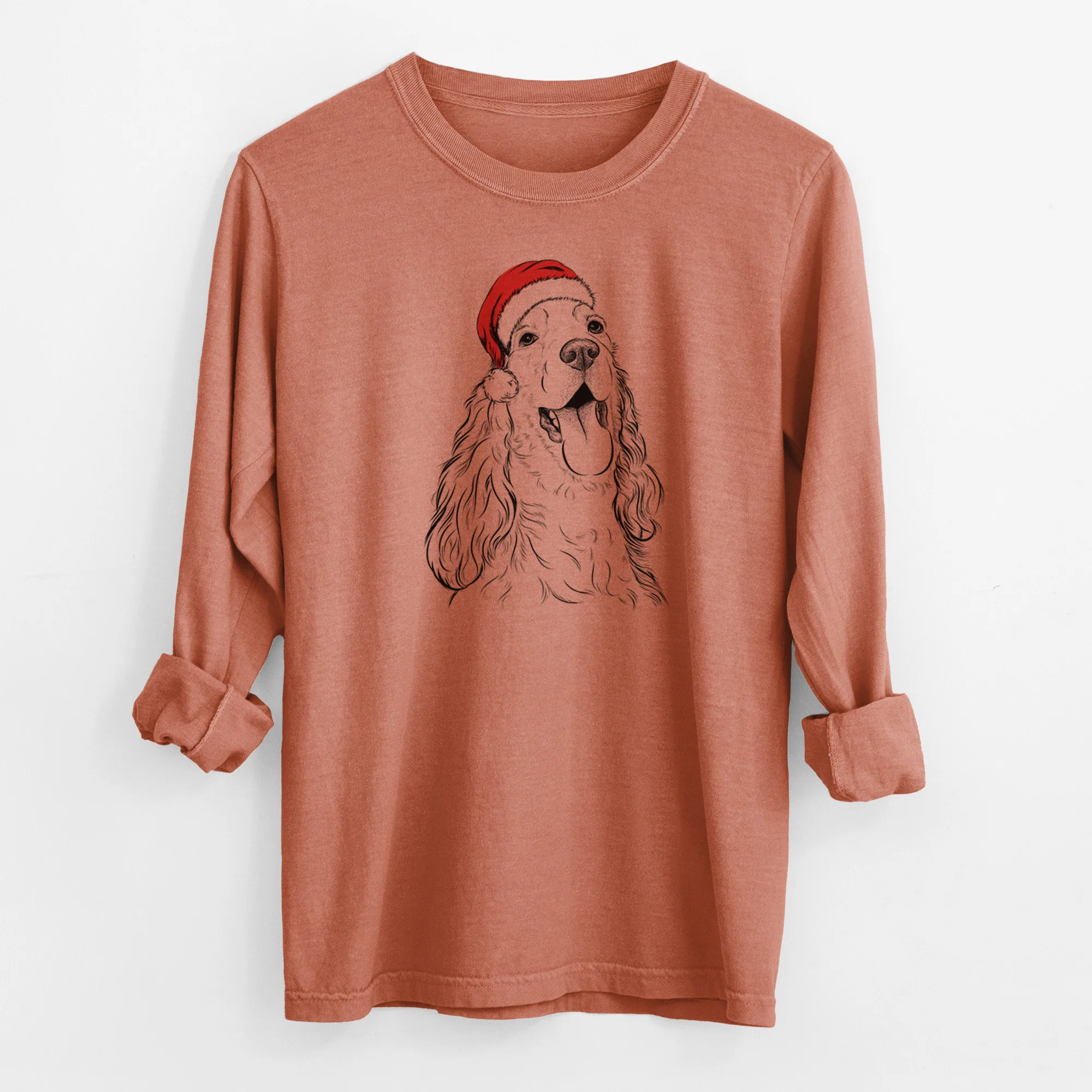 Santa Happy Henry the English Cocker Spaniel - Men's Heavyweight 100% Cotton Long Sleeve - Image 13