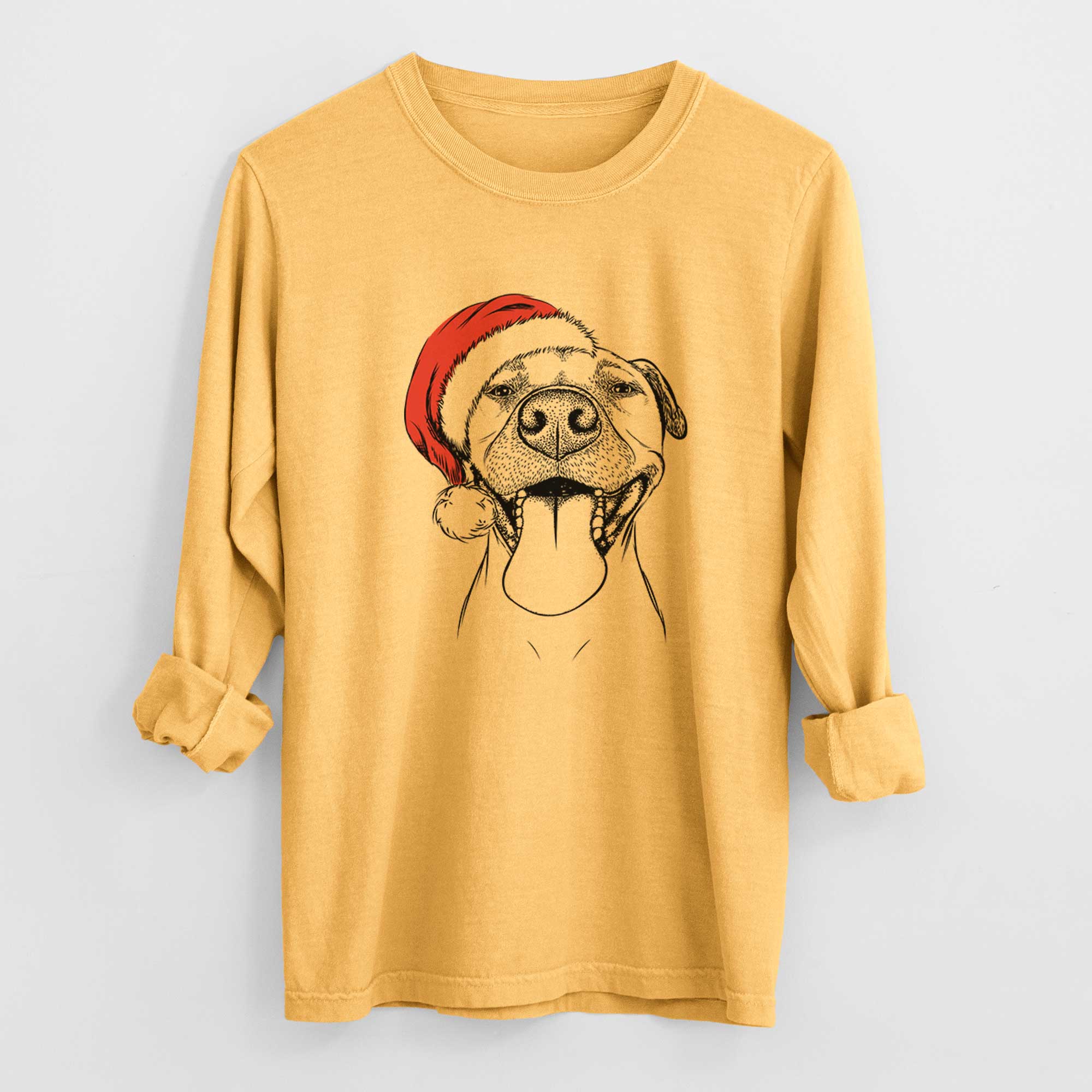Santa Jack the Happy Mixed Breed - Men's Heavyweight 100% Cotton Long Sleeve - Image 3