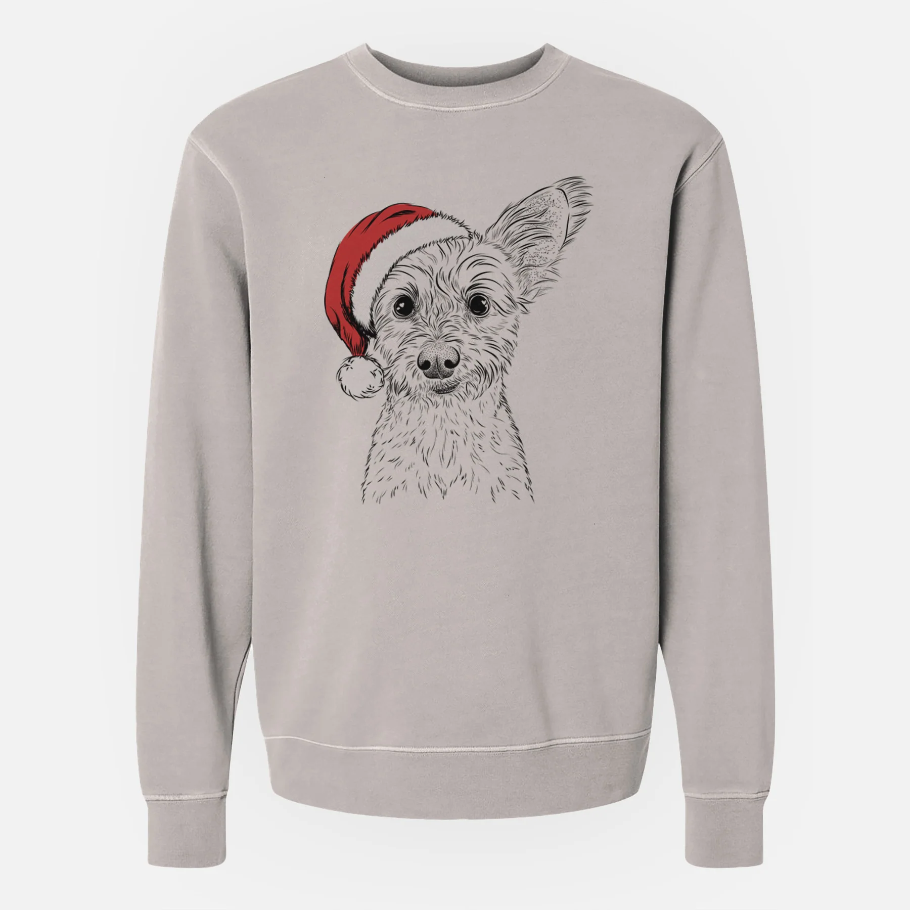 Santa Heidi the Schnauzer Mix - Unisex Pigment Dyed Crew Sweatshirt - Image 4