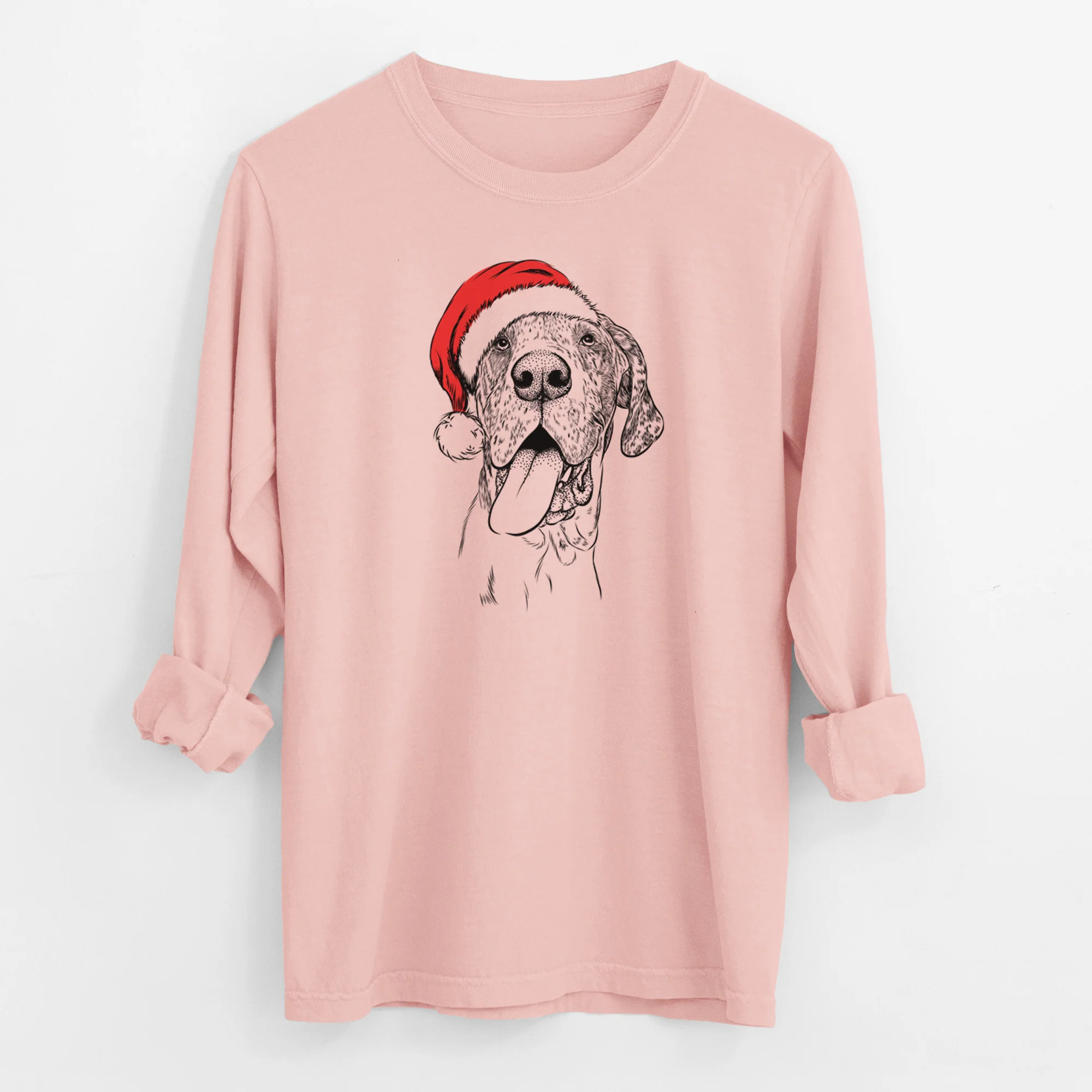 Santa Hennessey the Great Dane - Men's Heavyweight 100% Cotton Long Sleeve - Image 11