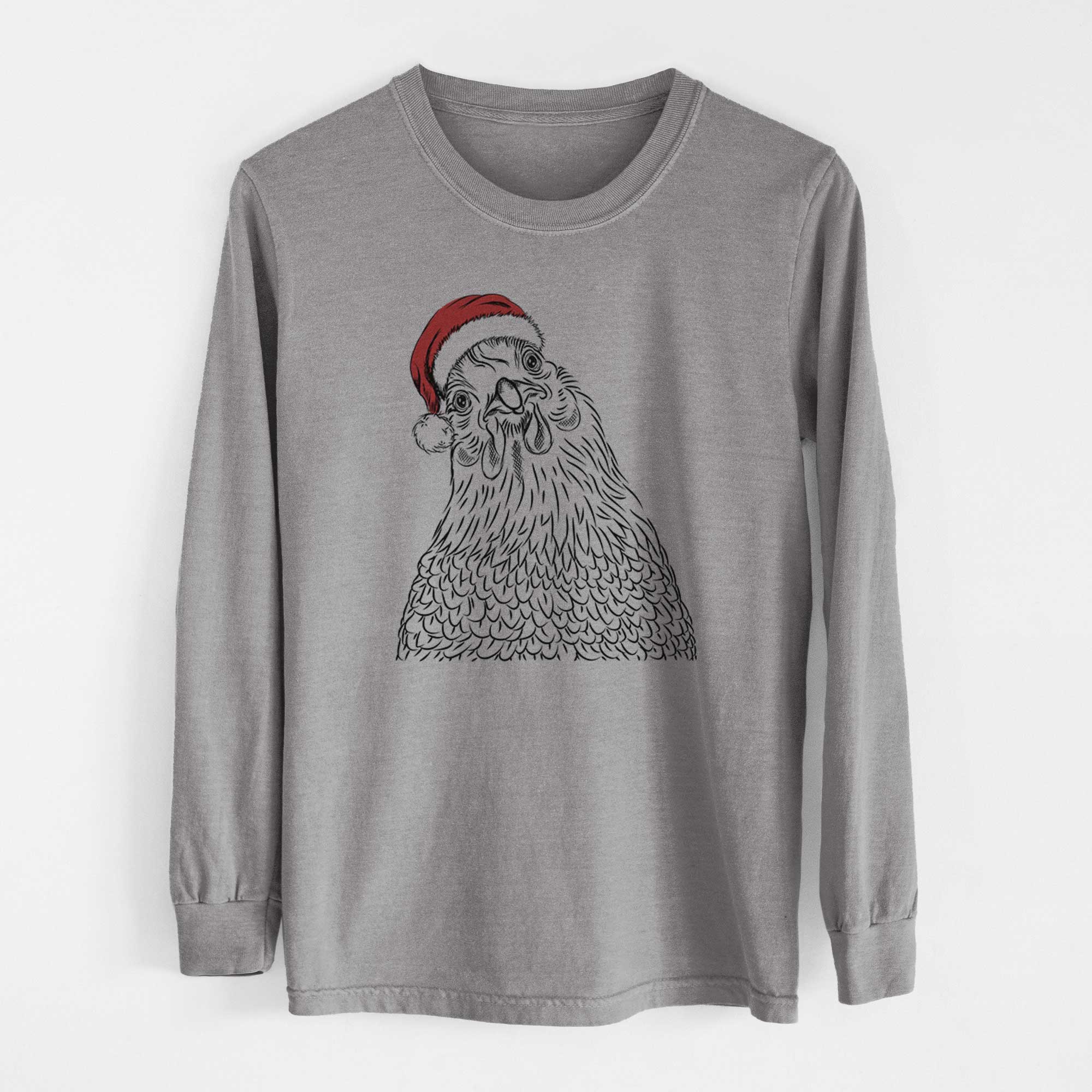 Santa Henrietta the Chicken - Men's Heavyweight 100% Cotton Long Sleeve - Image 7