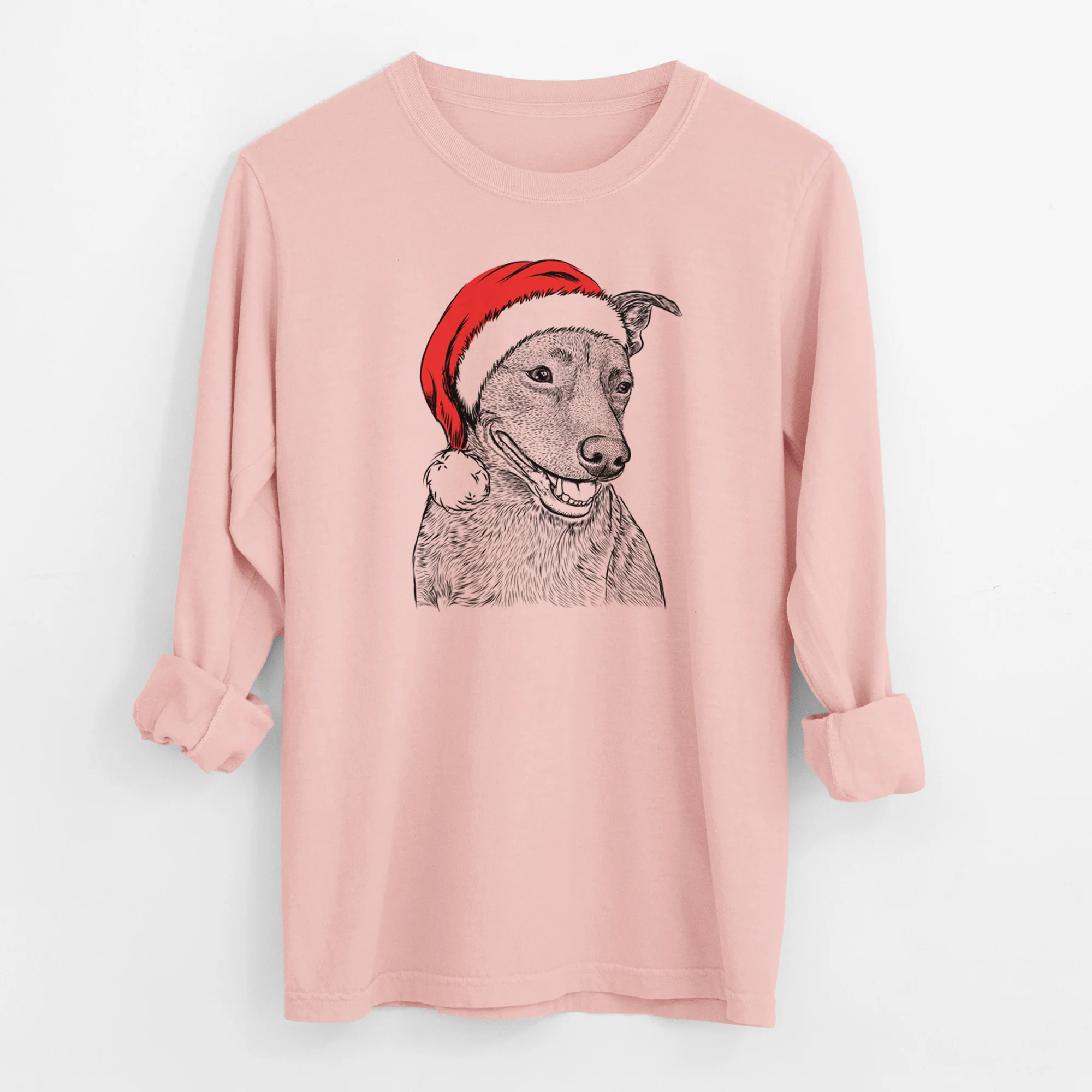 Santa Honey the Lab Pit Mix - Men's Heavyweight 100% Cotton Long Sleeve - Image 11
