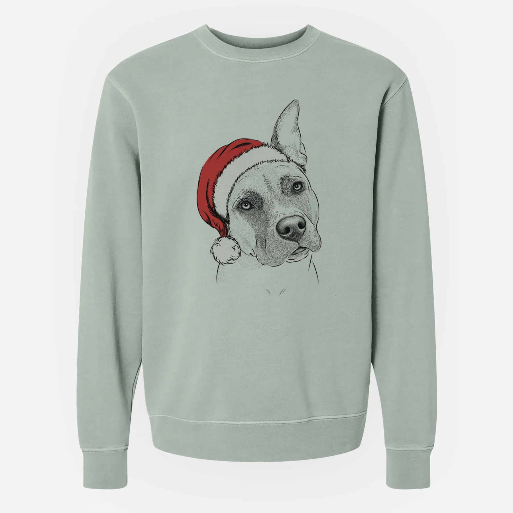Santa Ivy the Pitbull Mix - Unisex Pigment Dyed Crew Sweatshirt - Image 3