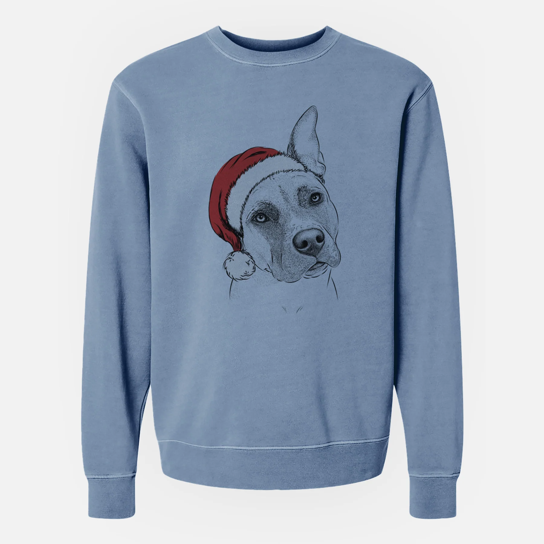 Santa Ivy the Pitbull Mix - Unisex Pigment Dyed Crew Sweatshirt - Image 6