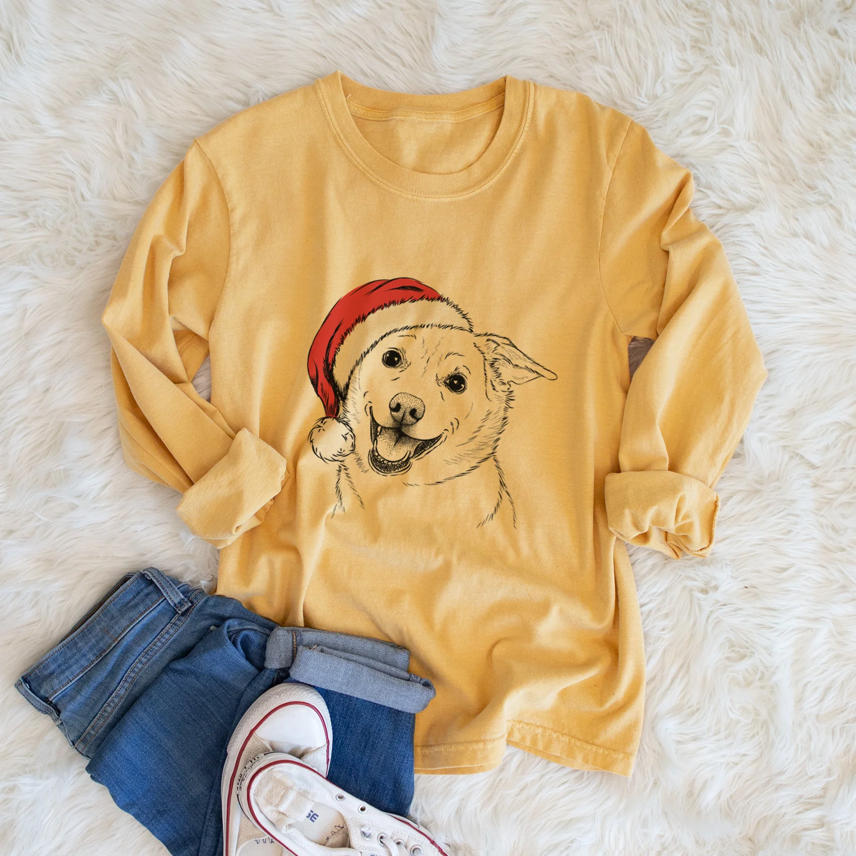 Santa Jazz the Lab Mix - Heavyweight 100% Cotton Long Sleeve - Image 5