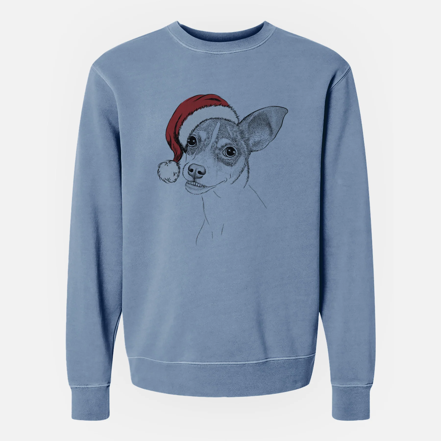 Santa Kailani the Chihuahua Mix - Unisex Pigment Dyed Crew Sweatshirt - Image 6