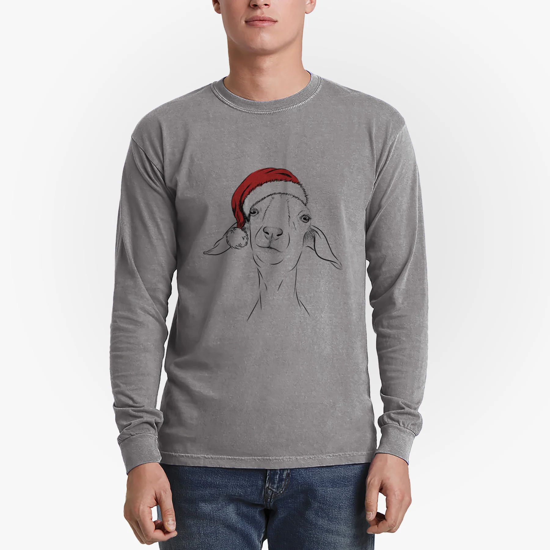 Santa Kara Dune the Spanish Boer Goat - Heavyweight 100% Cotton Long Sleeve - Image 4