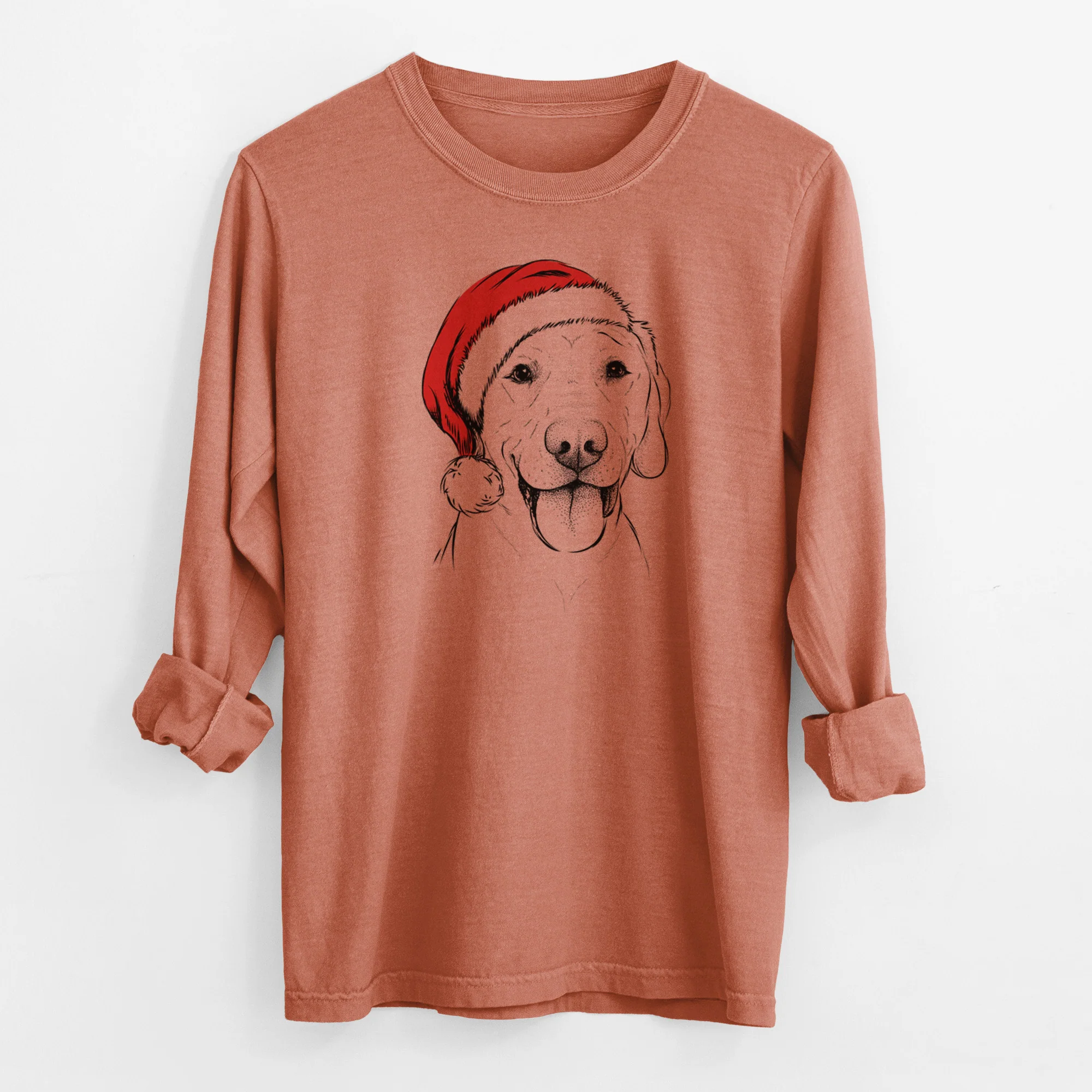 Santa Klay the Labrador Retriever - Men's Heavyweight 100% Cotton Long Sleeve - Image 13