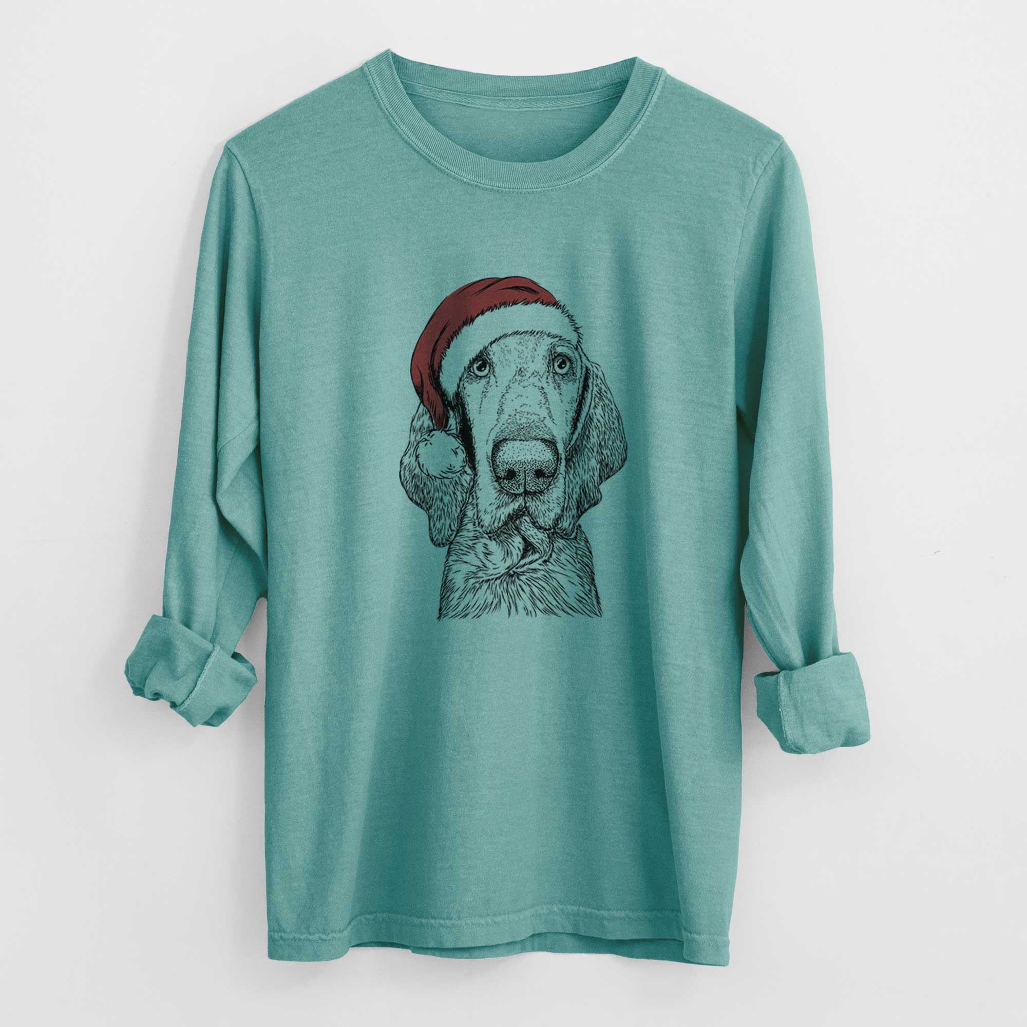 Santa Kylie the Bracco Italiano - Men's Heavyweight 100% Cotton Long Sleeve - Image 9