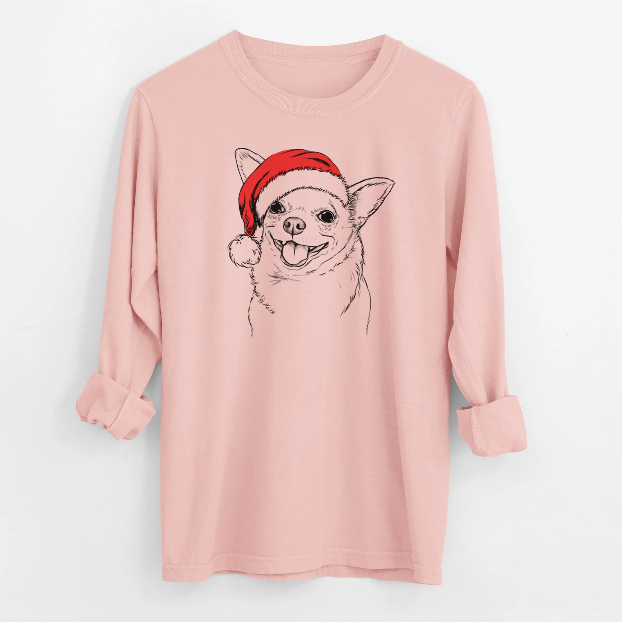 Santa Maddison Pearl the Chihuahua - Men's Heavyweight 100% Cotton Long Sleeve - Image 11