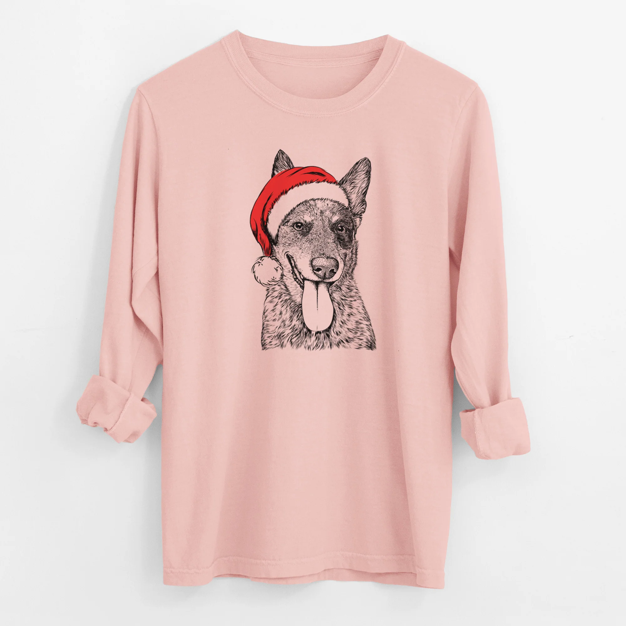 Santa Madison the Blue Heeler - Men's Heavyweight 100% Cotton Long Sleeve - Image 11