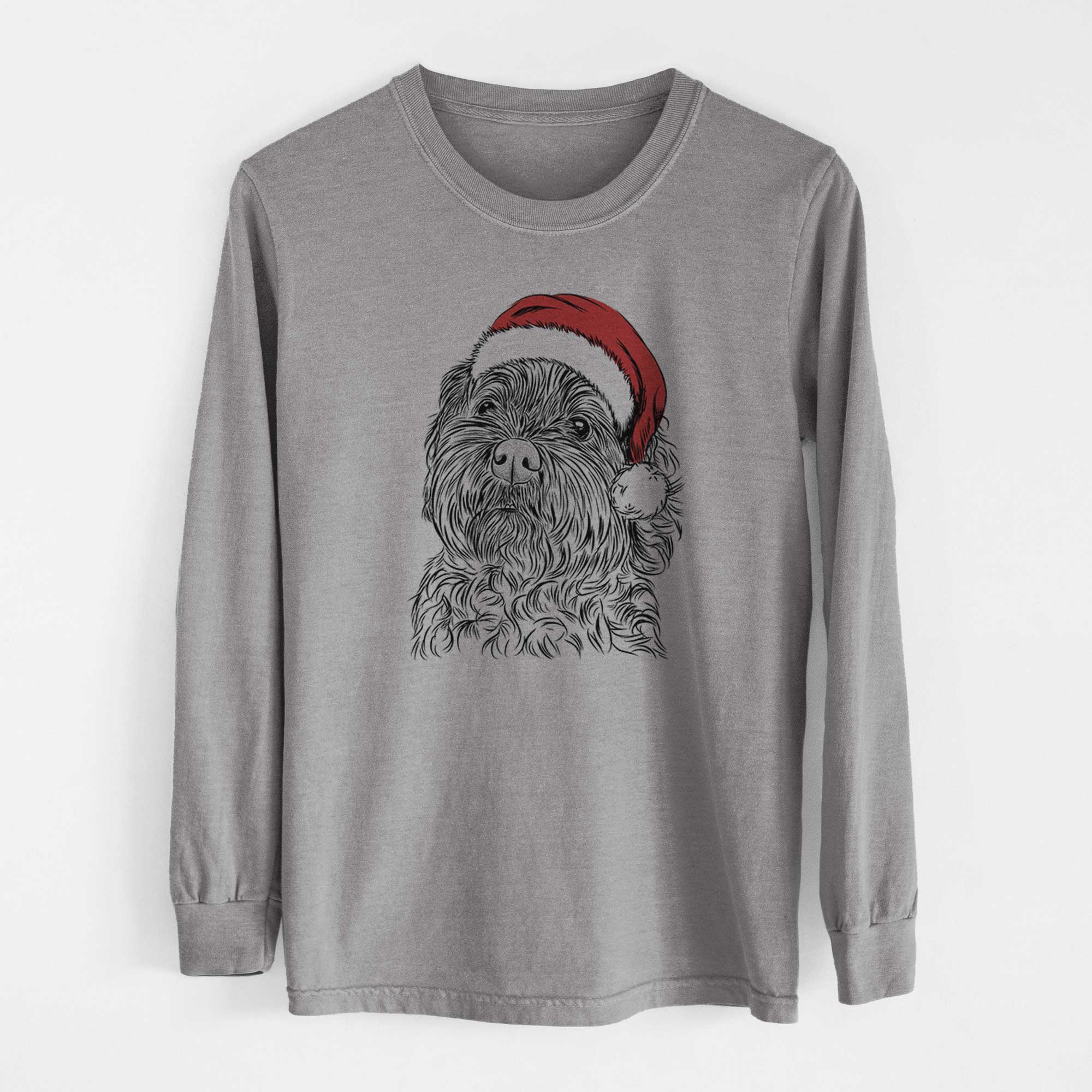 Santa Maggie Girl the Cockapoo - Men's Heavyweight 100% Cotton Long Sleeve - Image 7
